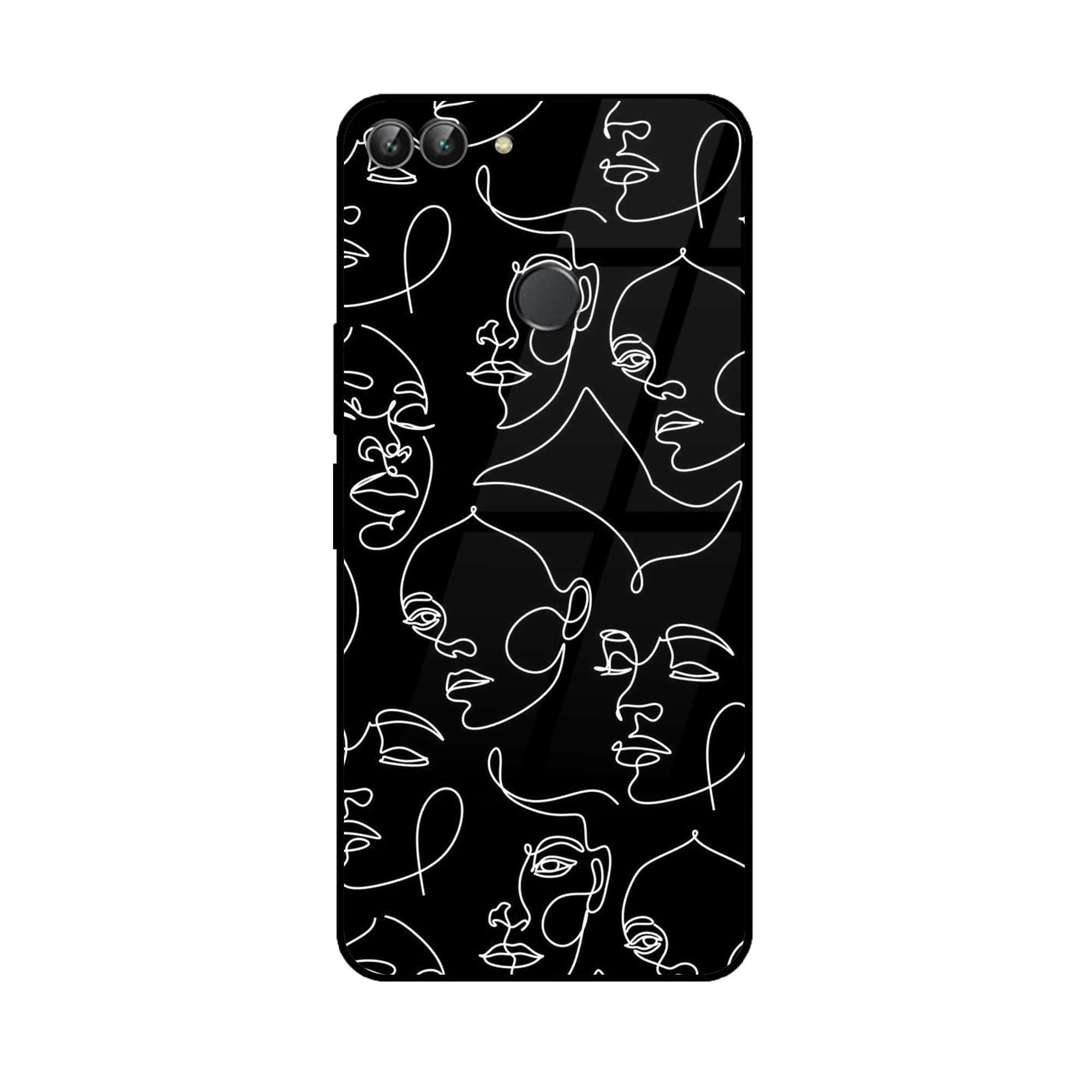 Huawei P Smart - Girls Line Art Series - Premium Printed Glass soft Bumper shock Proof Case