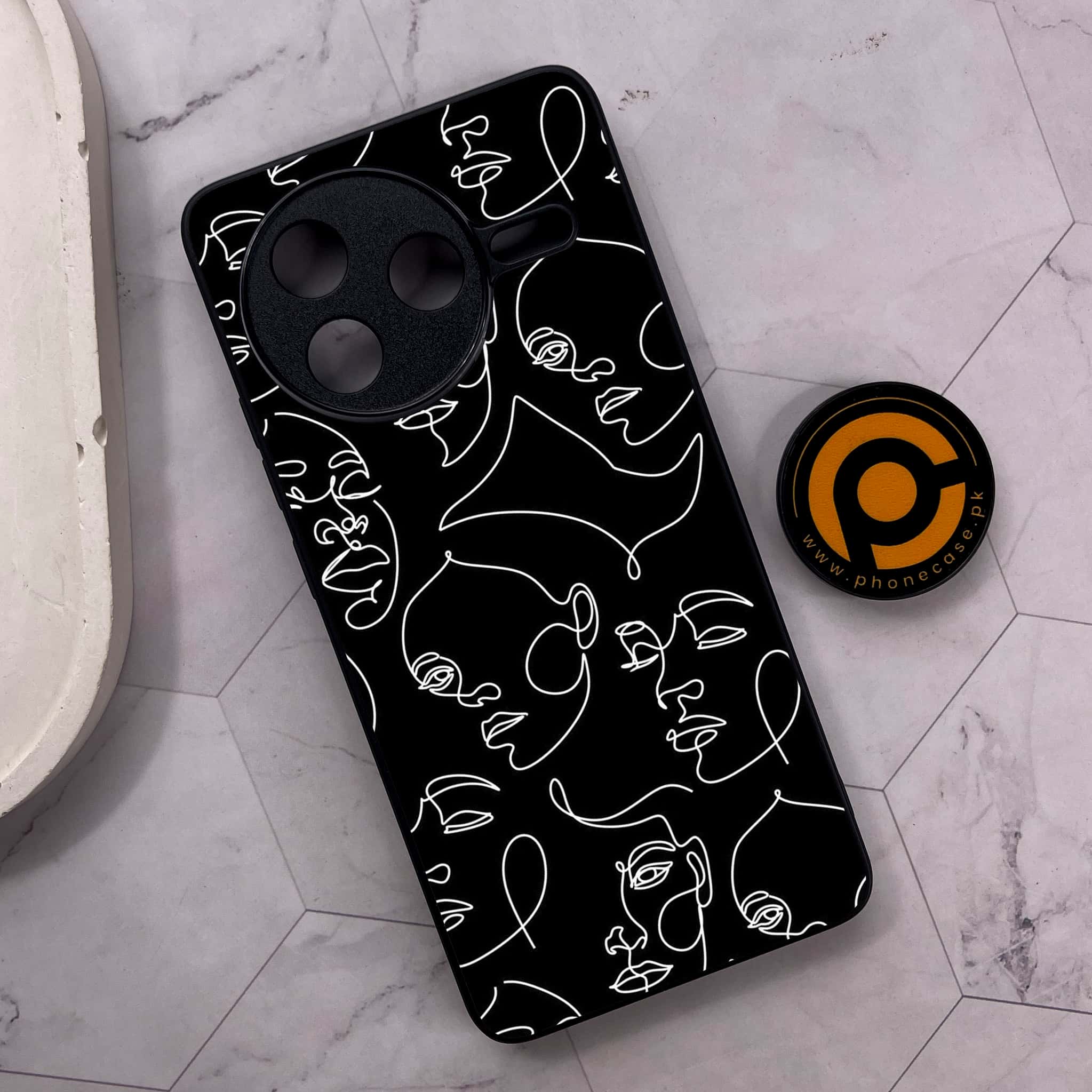 Xiaomi Poco F7 Pro 5G - Girls Line Art Series - Premium Metal Printed soft Bumper shock Proof Case