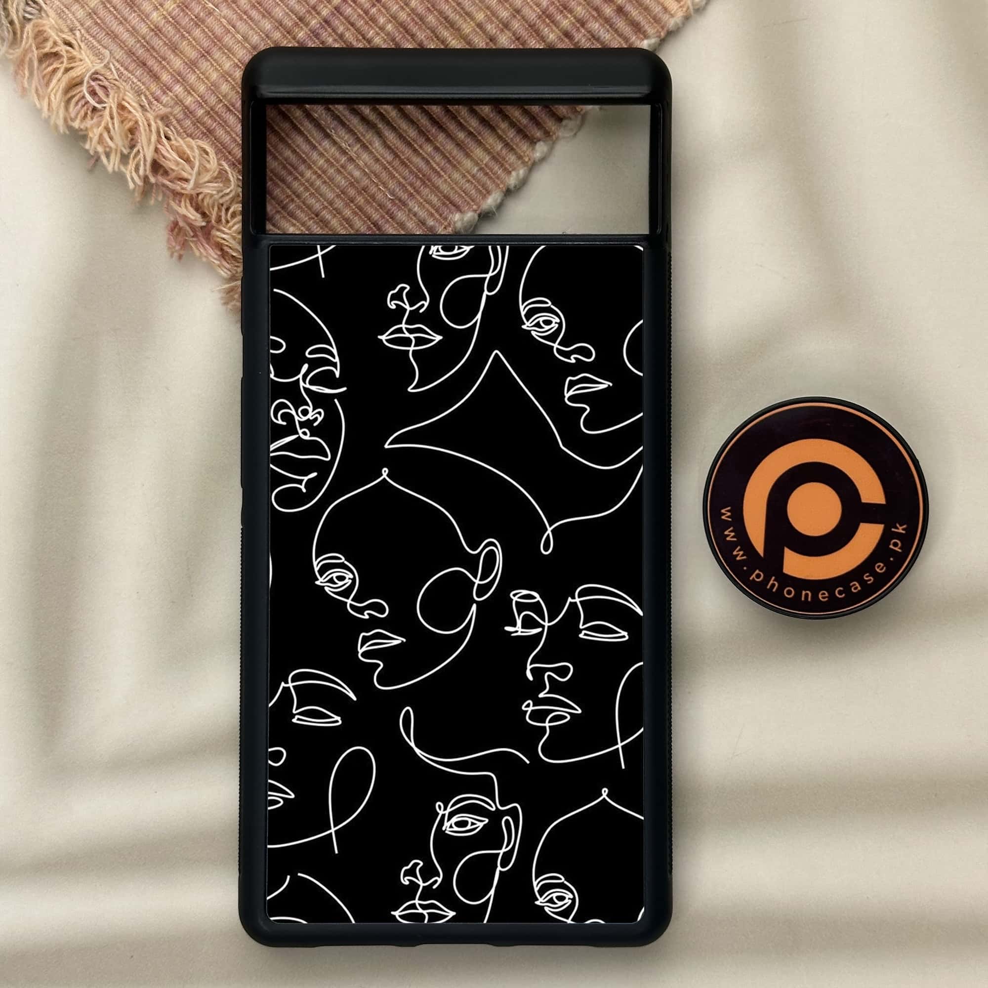 Google Pixel 6 - Girls Line Art Series - Premium Metal Printed soft Bumper Shock Proof Case