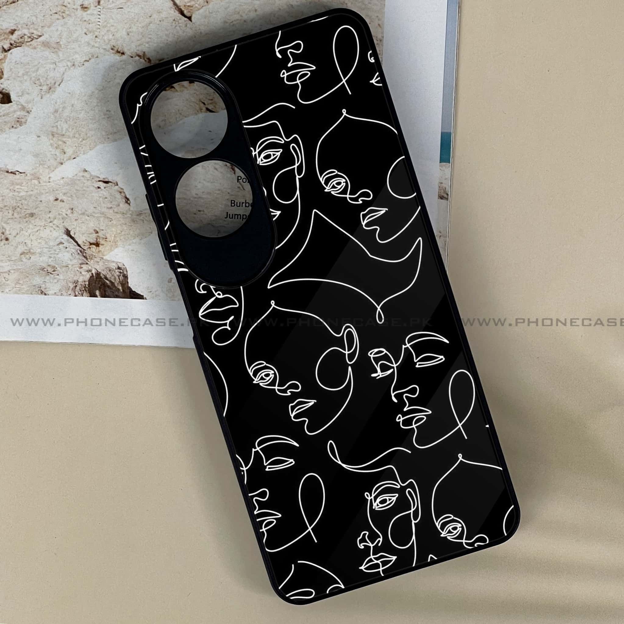 Oppo A60 - Girls Line Art Series - Premium Printed Metal soft Bumper shock Proof Case