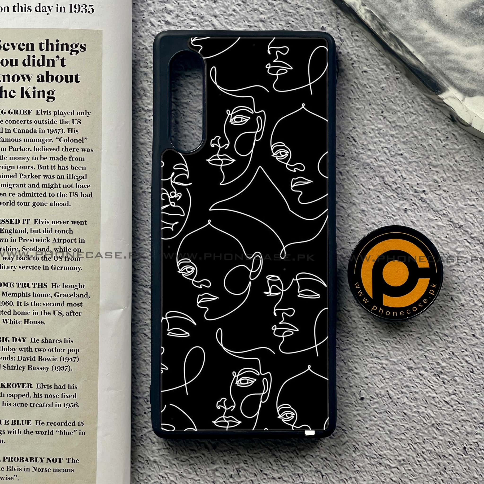 LG Velvet - Girls Line Art Series - Premium Printed Glass soft Bumper shock Proof Case