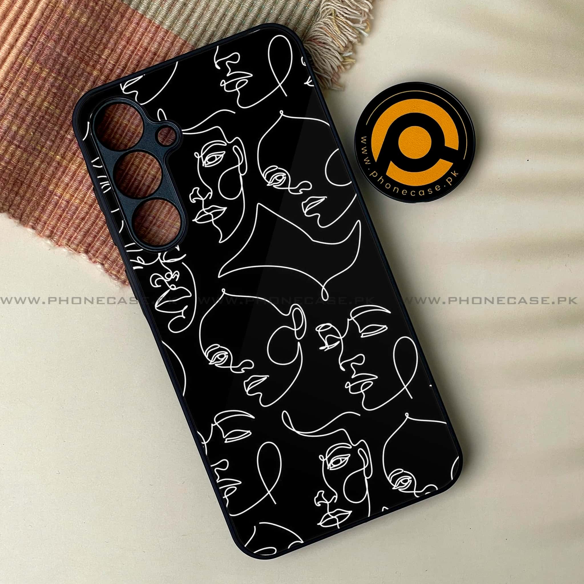 Samsung Galaxy A54 - Girls Line Art Series - Premium Printed Glass soft Bumper shock Proof Case
