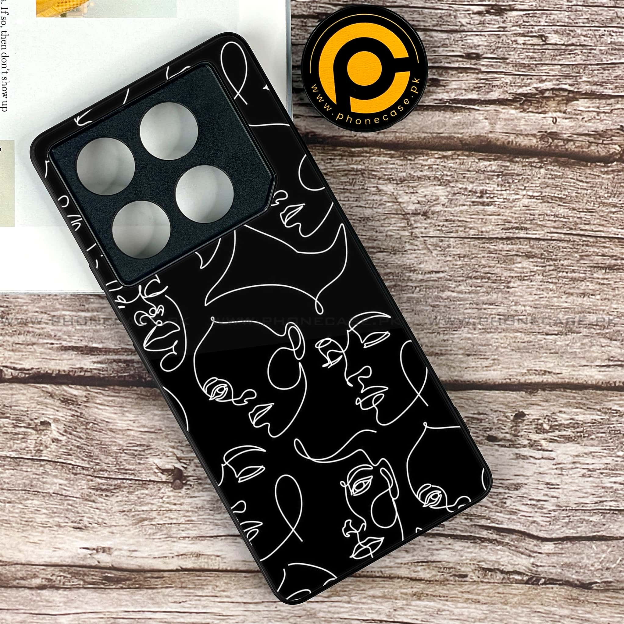 Infinix GT 20 Pro - Girls Line Art Series - Premium Printed Glass soft Bumper shock Proof Case