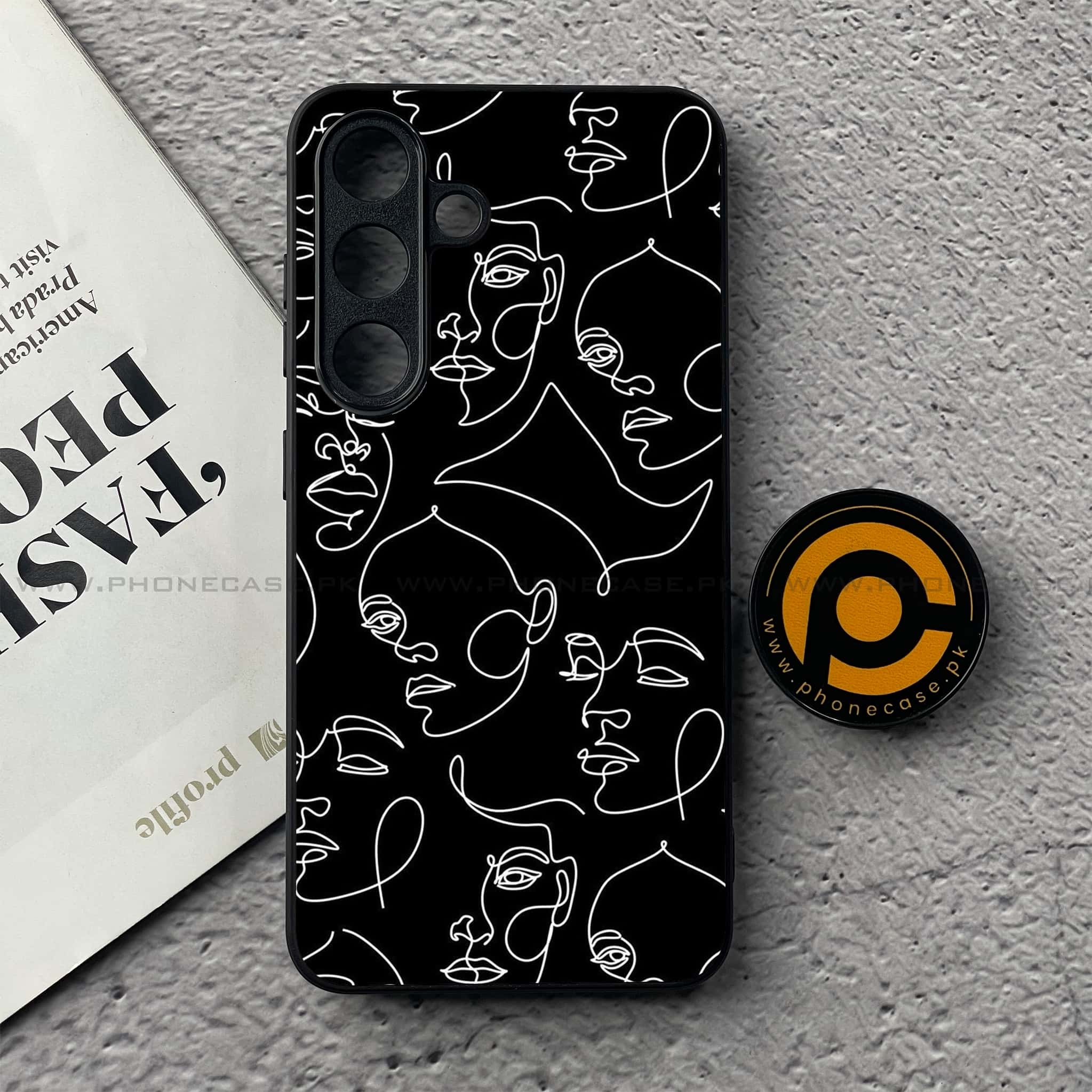 Samsung Galaxy S25 FE - Girls Line Art Series - Premium Metal Printed soft Bumper shock Proof Case