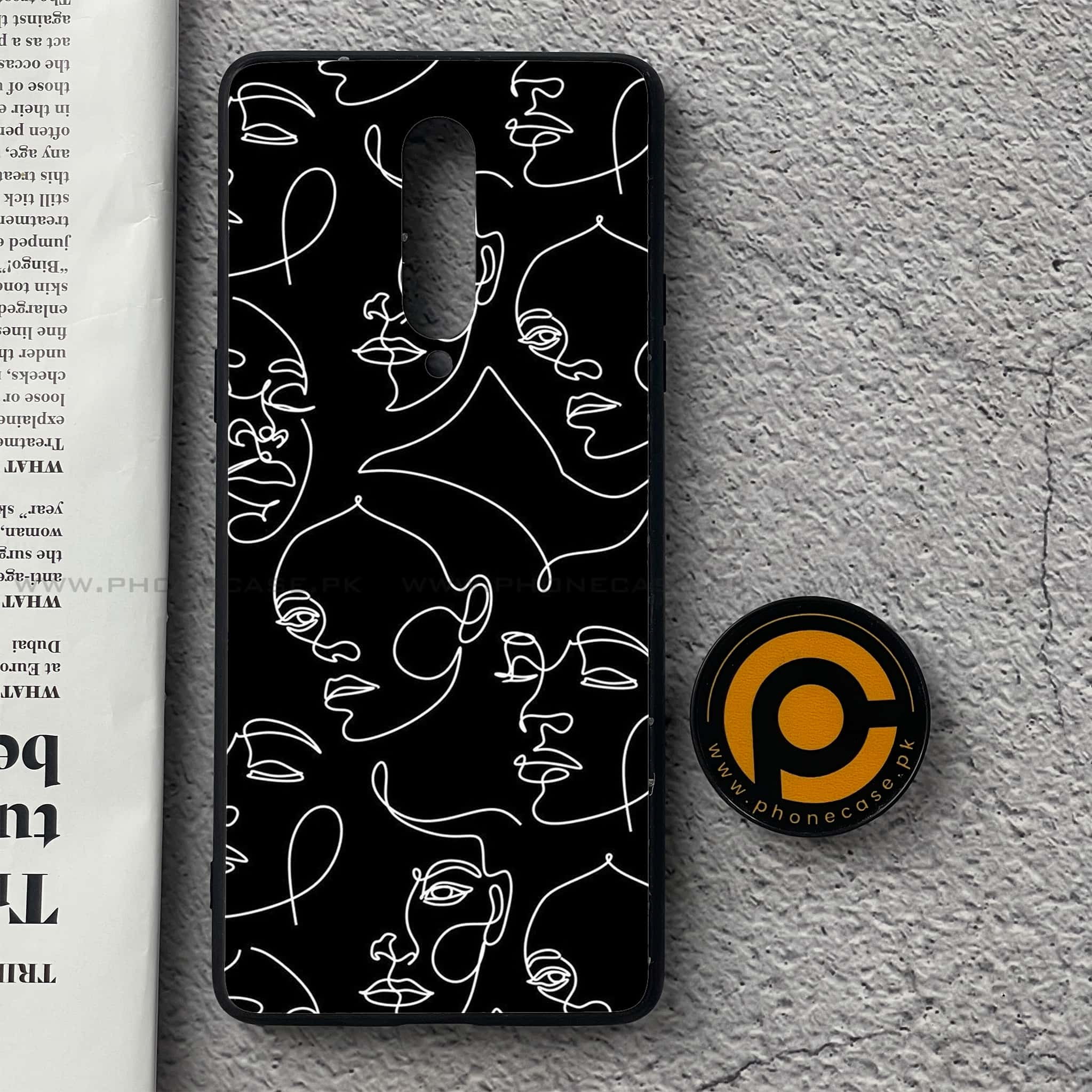 OnePlus 8 - Girl Line Art Series - Premium Printed Glass soft Bumper shock Proof Case