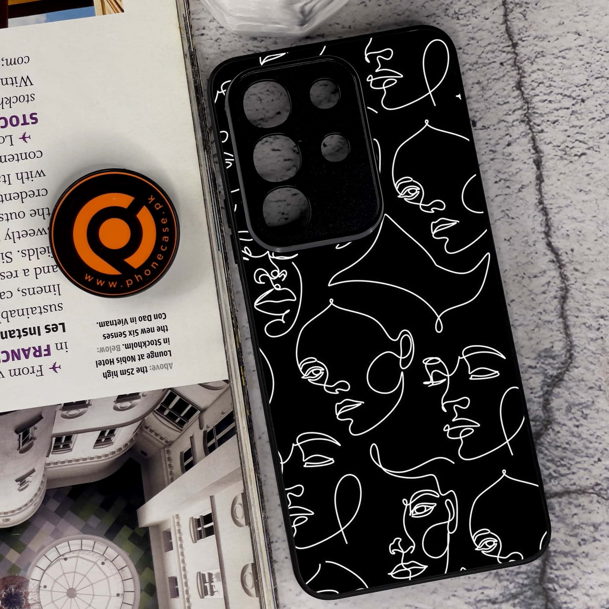 Vivo Y29 4G - Girls Line Art Series - Premium Metal Printed soft Bumper Shock Proof Case