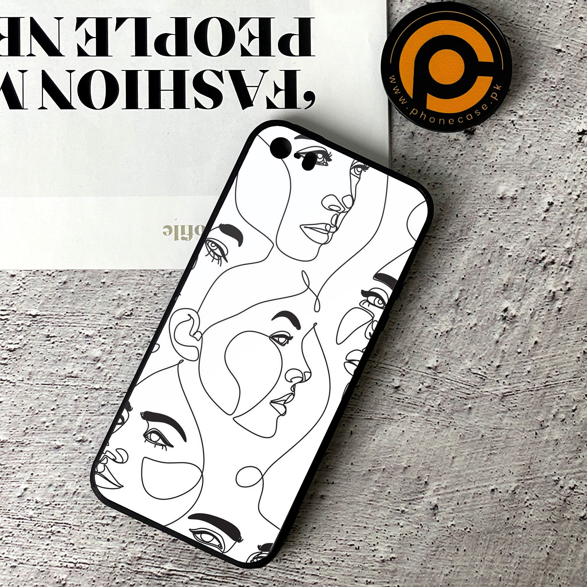 iPhone 5/5c/5s - Girls Line Art Series - Premium Printed Glass soft Bumper shock Proof Case