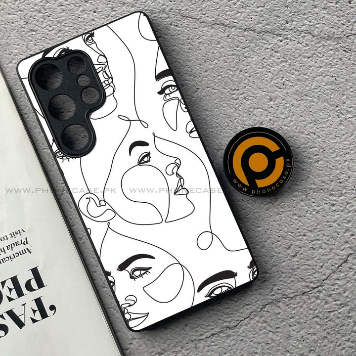 Girl Line Art Design 7 - Premium Metal Phone Case All Models