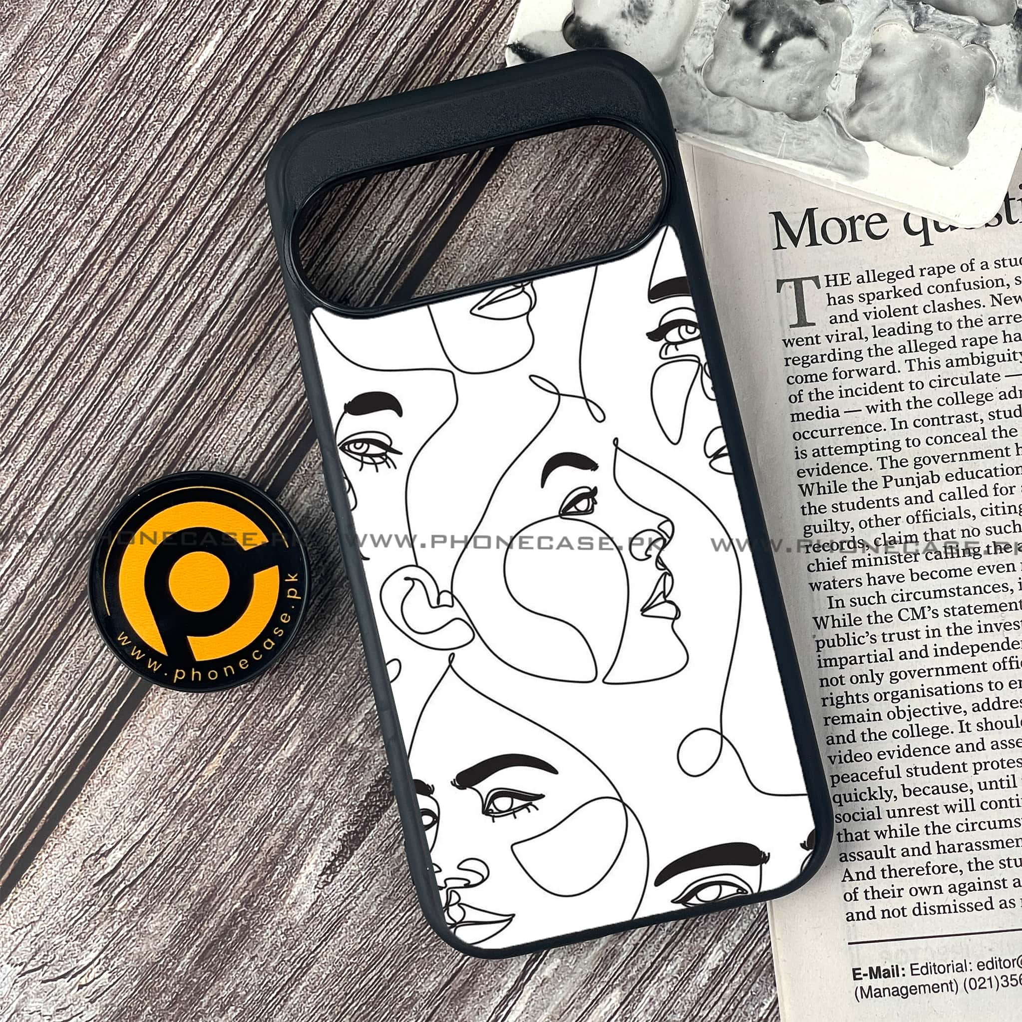 Google Pixel 9 - Girls Line Art Series - Premium Printed Glass soft Bumper shock Proof Case