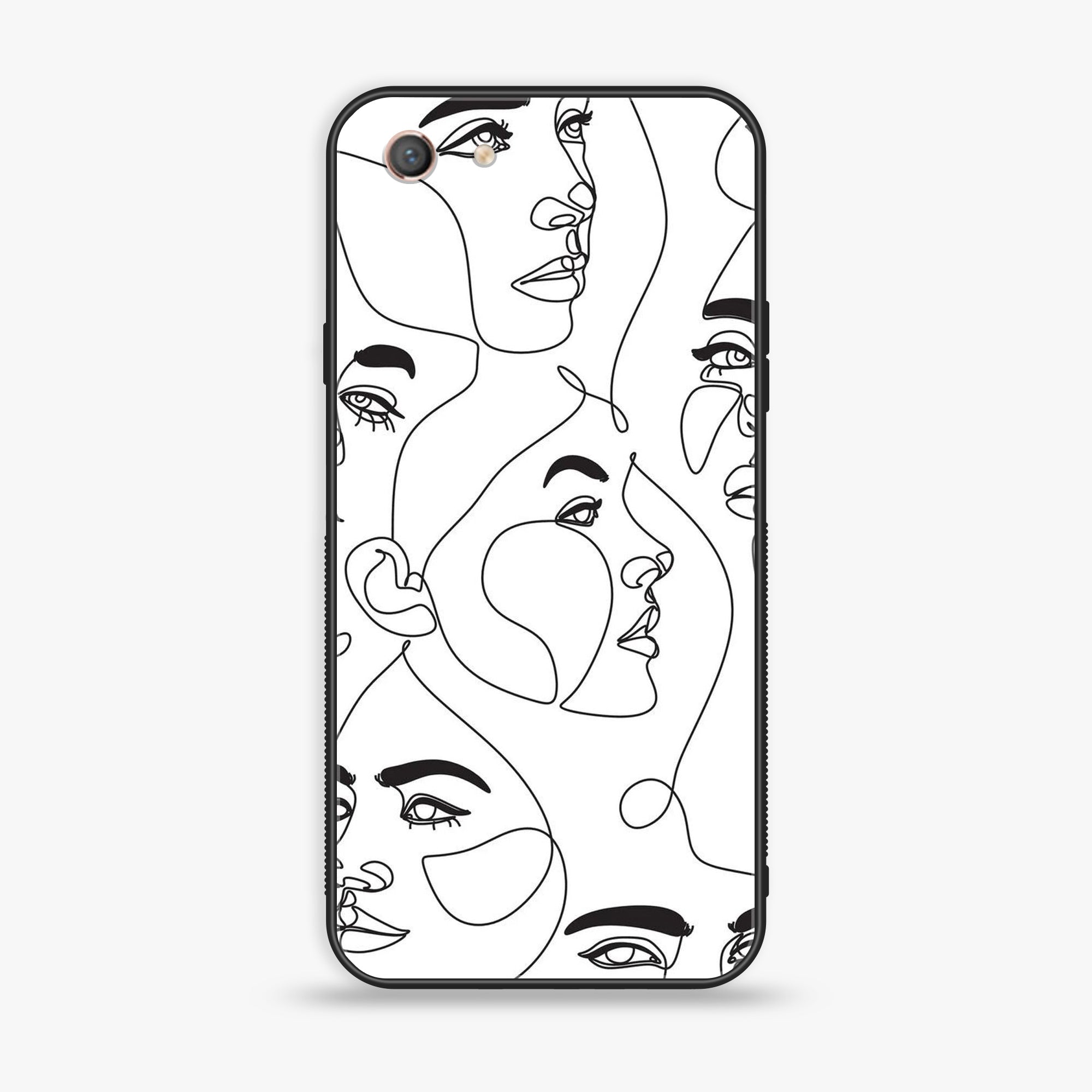 Oppo A71 (2017)  - Girls Line Art Marble Series - Premium Printed Glass soft Bumper shock Proof Case