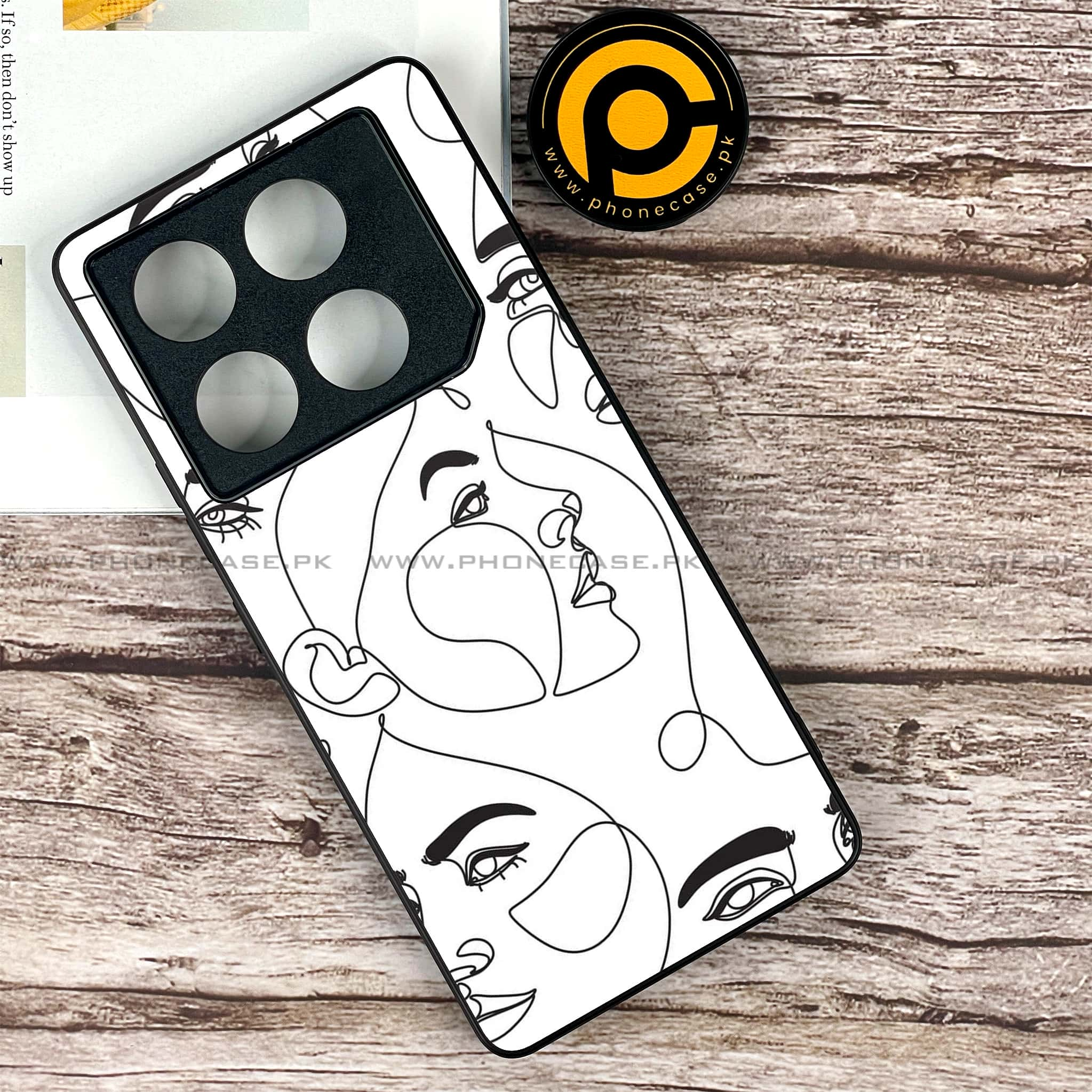 Infinix GT 20 Pro - Girls Line Art Series - Premium Printed Glass soft Bumper shock Proof Case