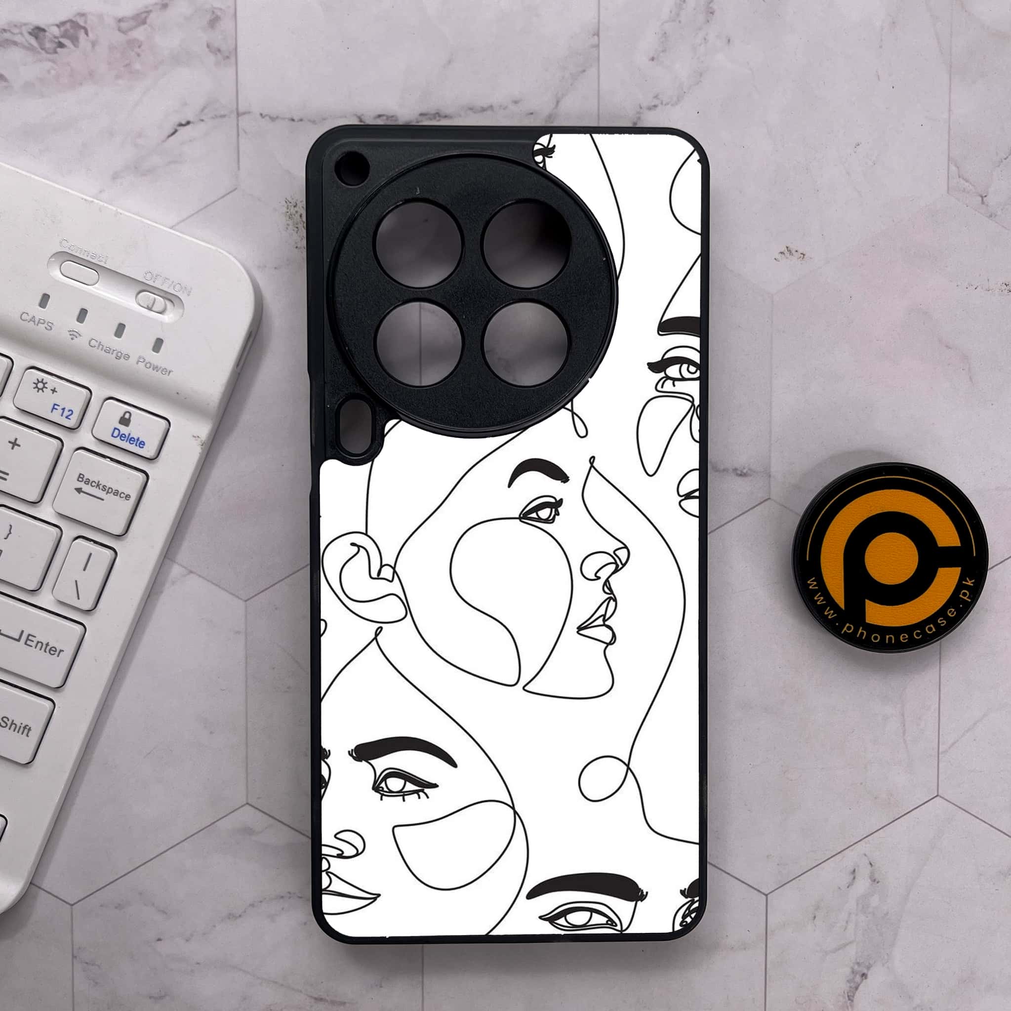 Tecno Camon 30 Premier - Girls Line Art Series - Premium Metal Printed soft Bumper shock Proof Case
