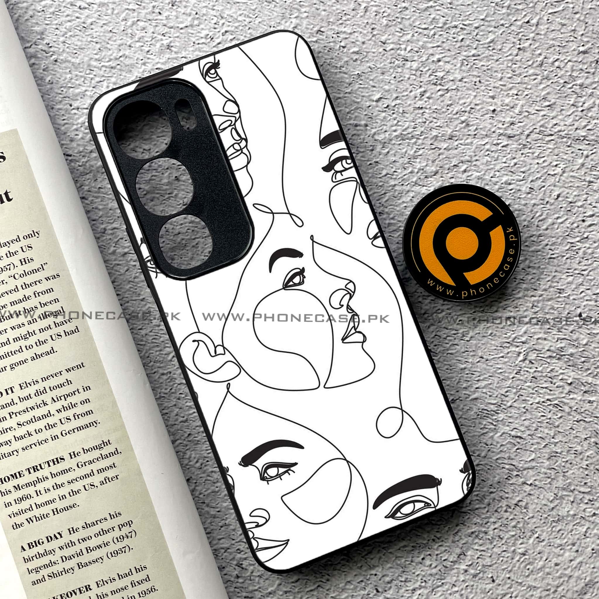 Vivo Y19s Pro - Girls Line Art Series - Premium Metal Printed soft Bumper shock Proof Case
