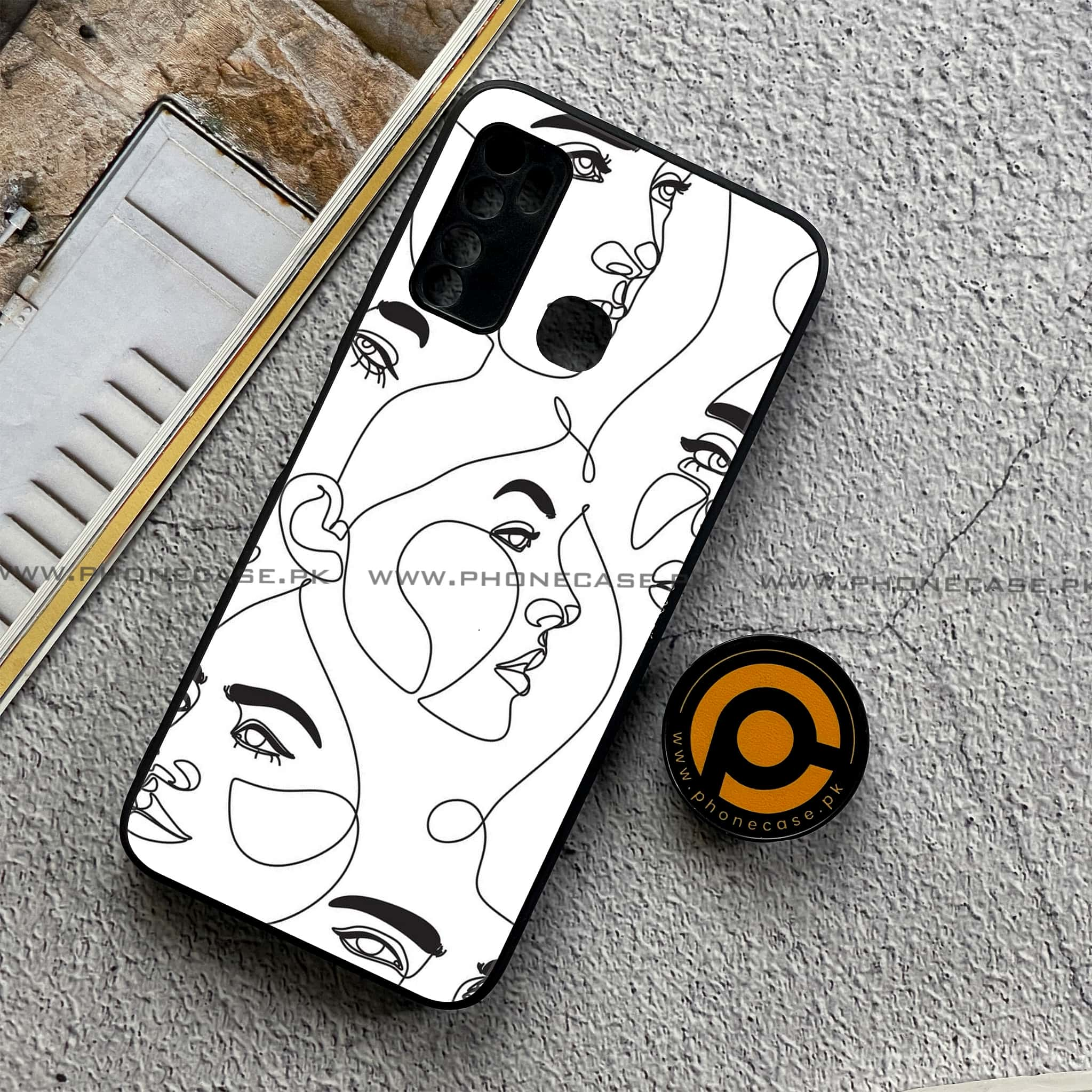 Infinix Note 7 Lite - Girls Line Art Series - Premium Printed Metal soft Bumper shock Proof Case