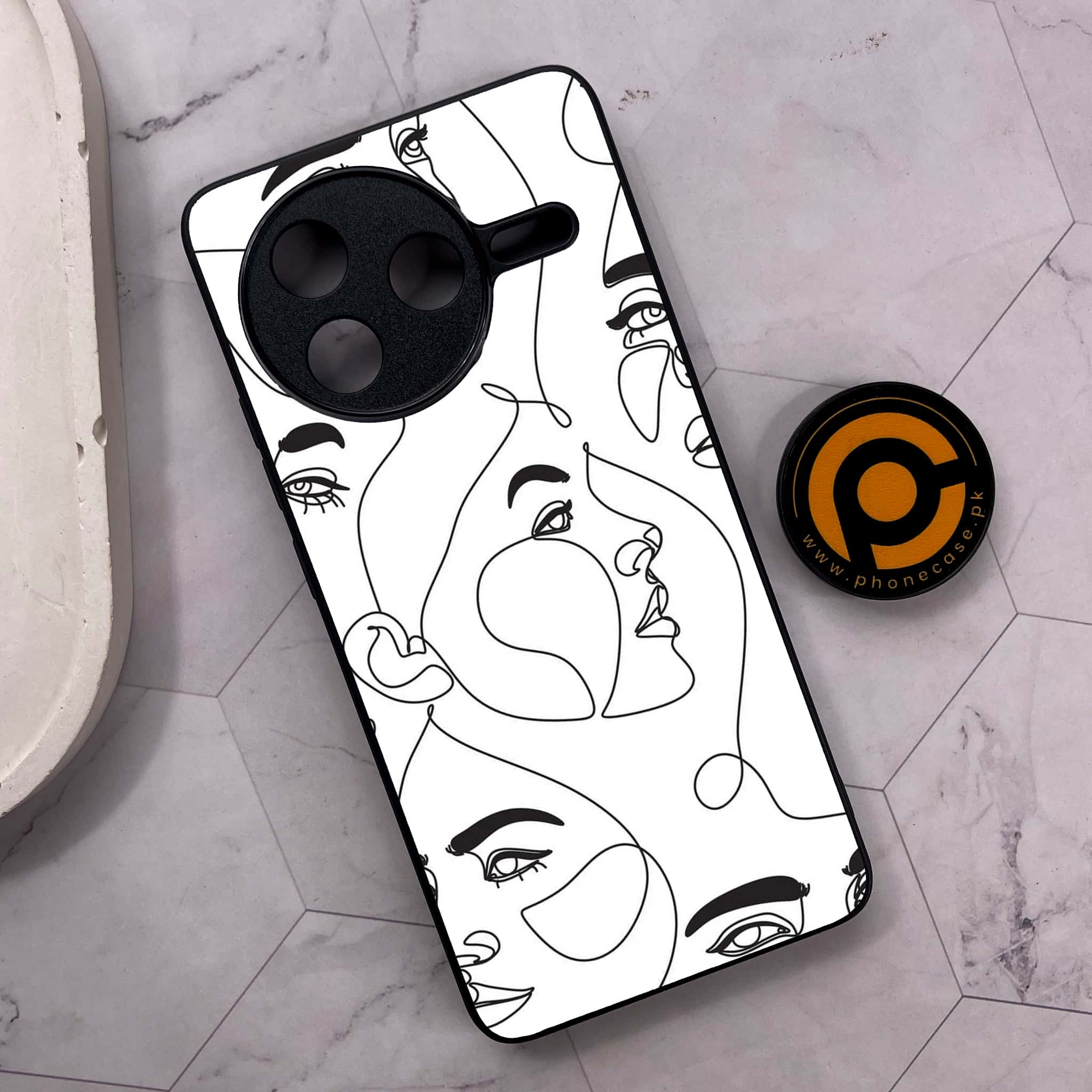 Xiaomi Poco F7 Pro 5G - Girls Line Art Series - Premium Metal Printed soft Bumper shock Proof Case