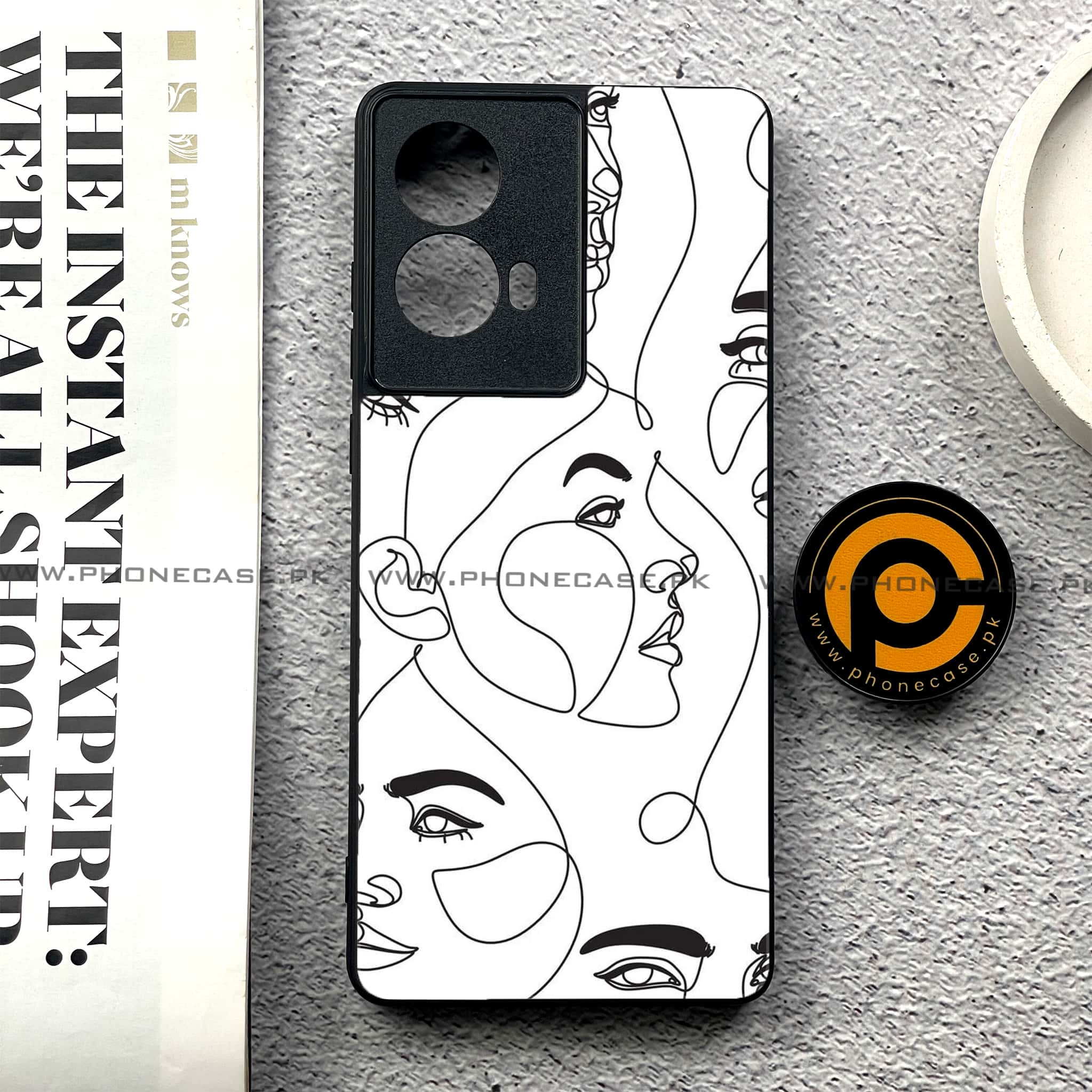 Moto G85 - Girls Line Art Series - Premium Printed Glass soft Bumper shock Proof Case