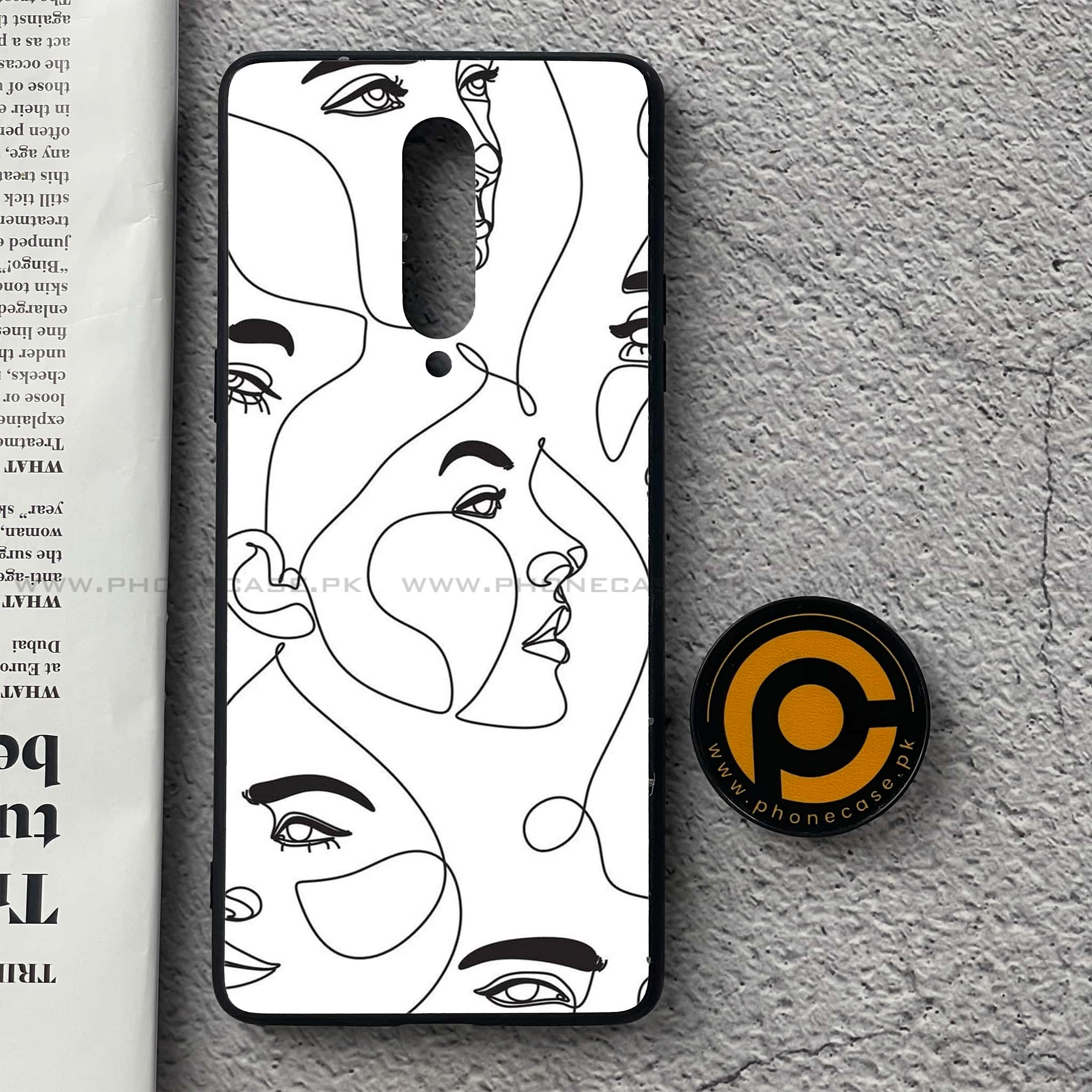 OnePlus 8 - Girl Line Art Series - Premium Printed Glass soft Bumper shock Proof Case