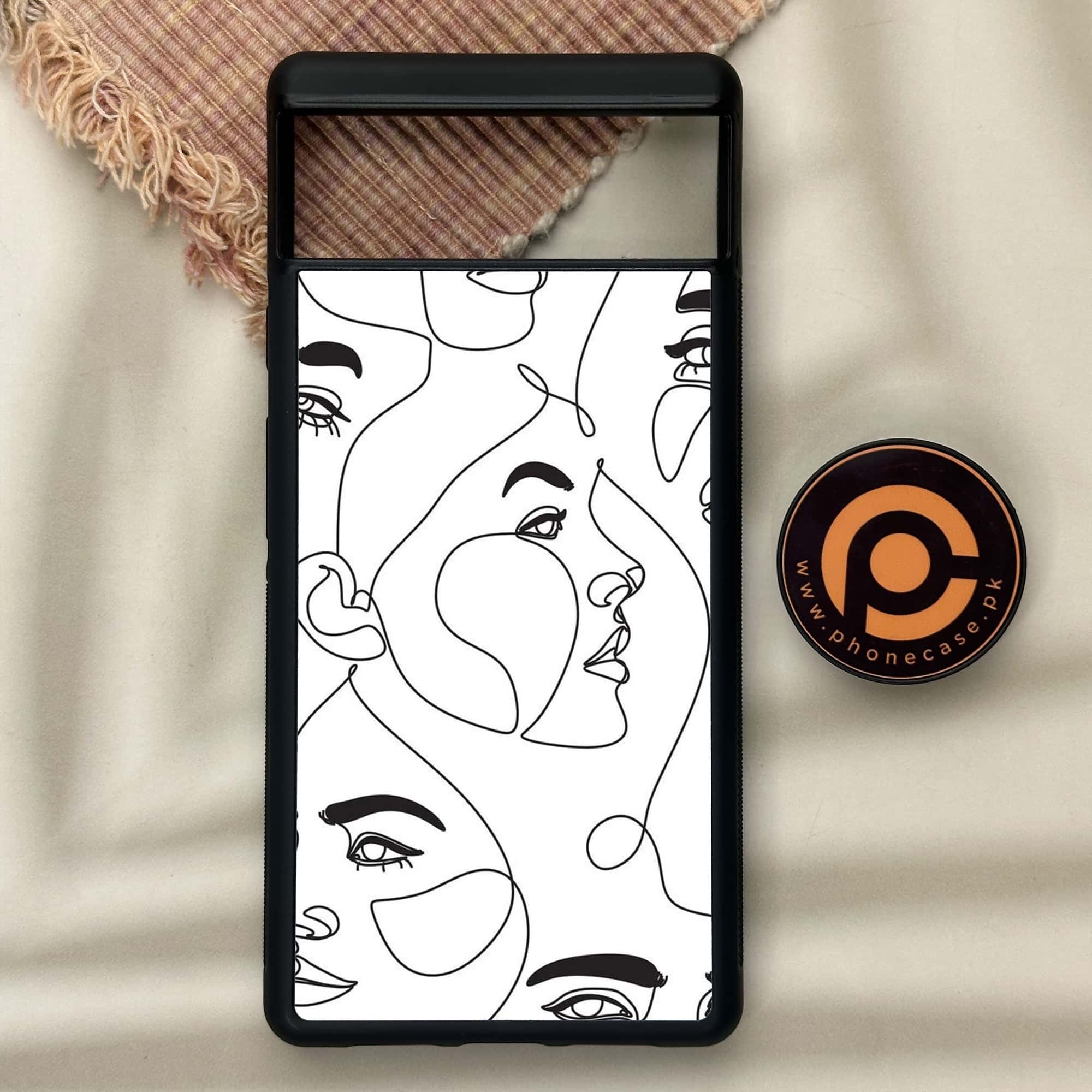 Google Pixel 6 - Girls Line Art Series - Premium Metal Printed soft Bumper Shock Proof Case
