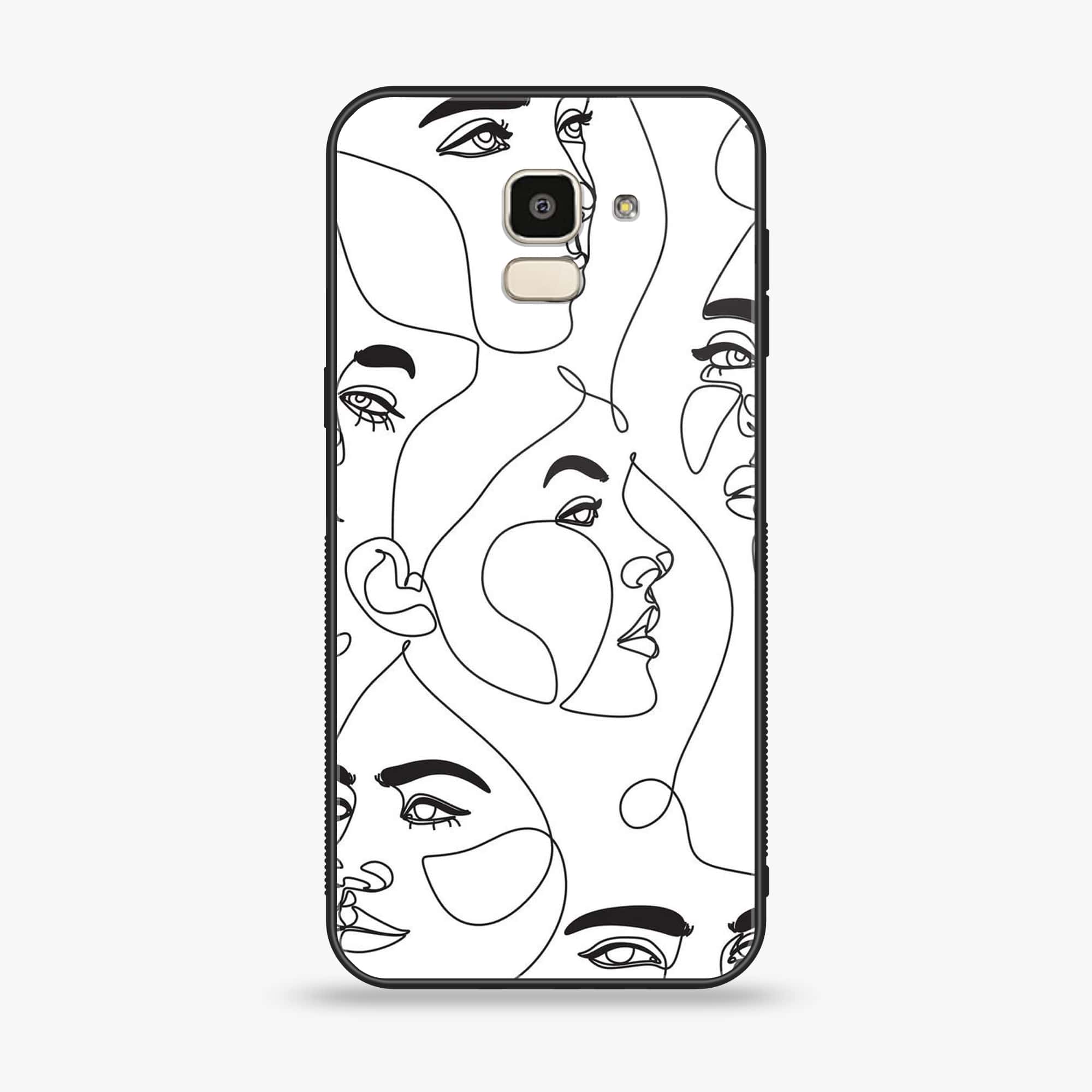 Samsung Galaxy J6 (2018) - Girls Line Art Series - Premium Printed Glass soft Bumper shock Proof Case
