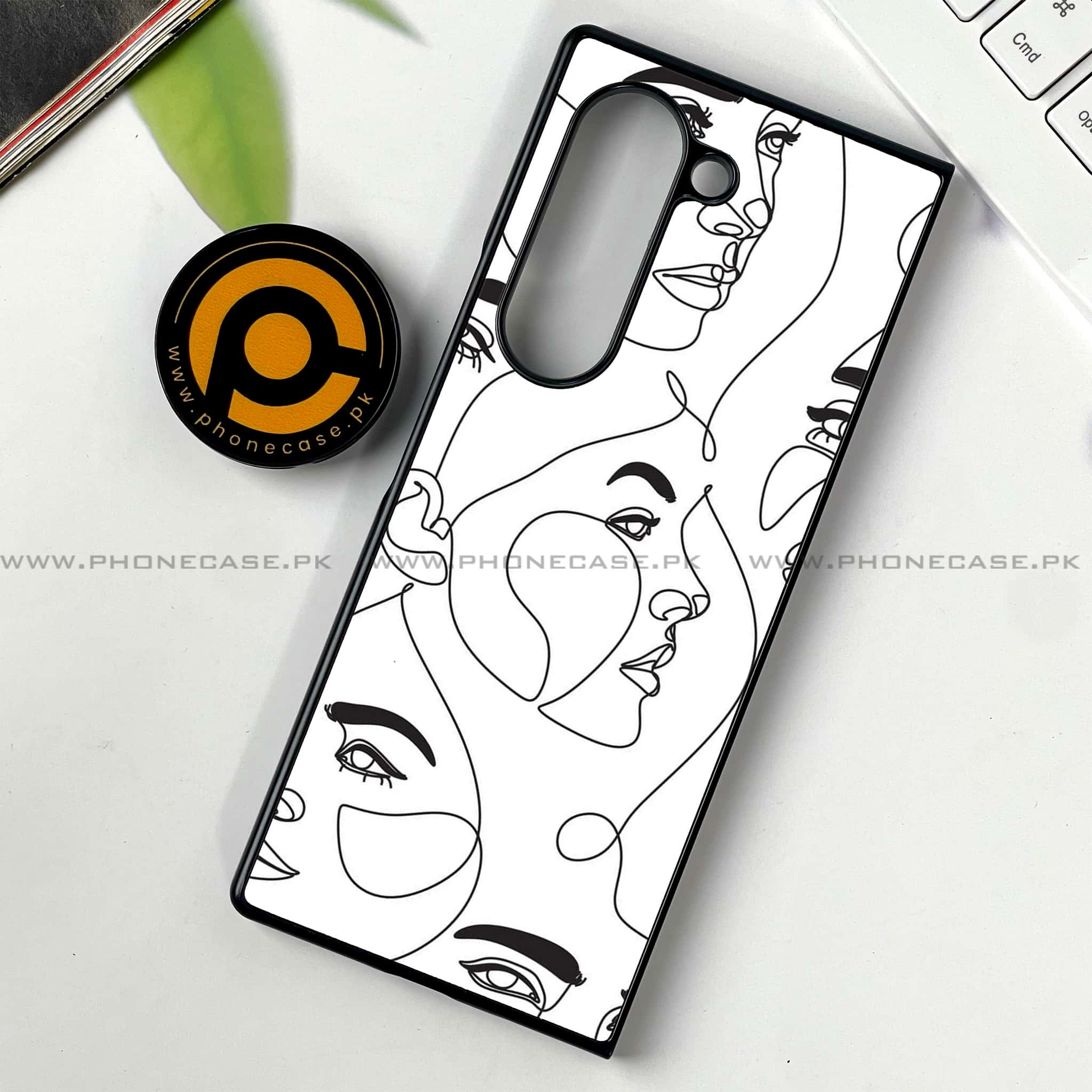 Samsung Galaxy Z Fold 6 - Girls Line Art Series - Premium Printed Metal soft Bumper shock Proof Case