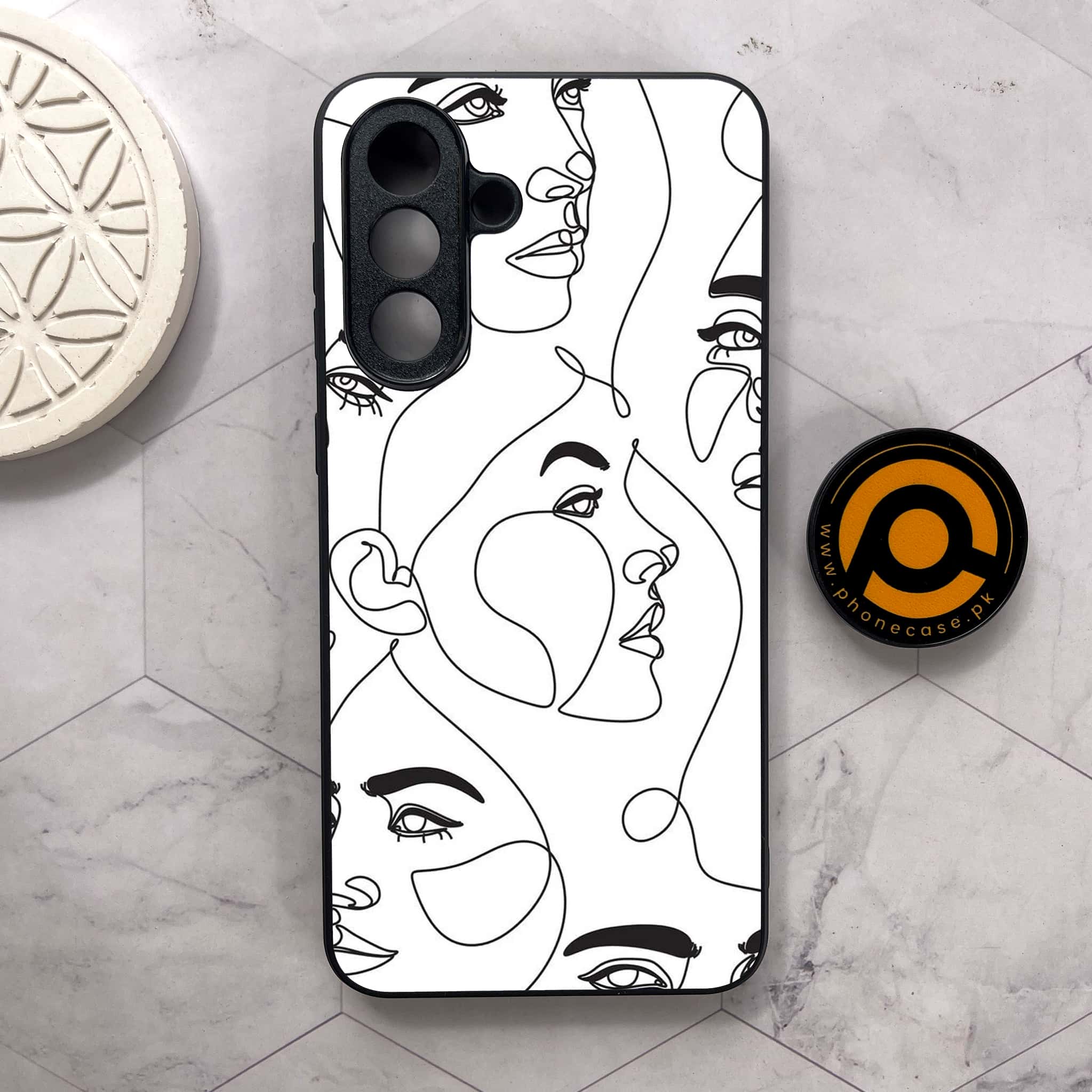 Samsung Galaxy A26 5G - Girls Line Art Series - Premium Metal Printed soft Bumper shock Proof Case