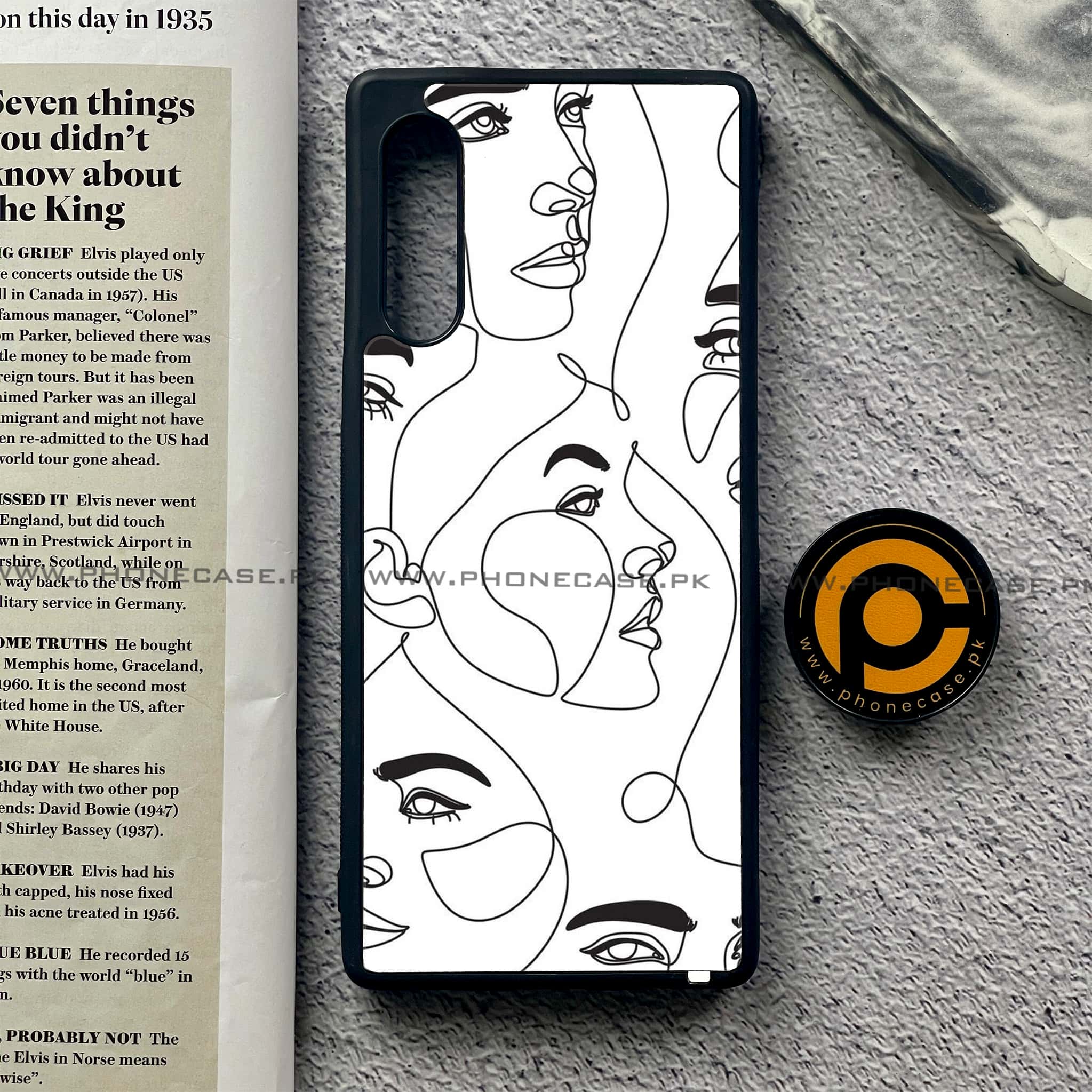 LG Velvet - Girls Line Art Series - Premium Printed Glass soft Bumper shock Proof Case