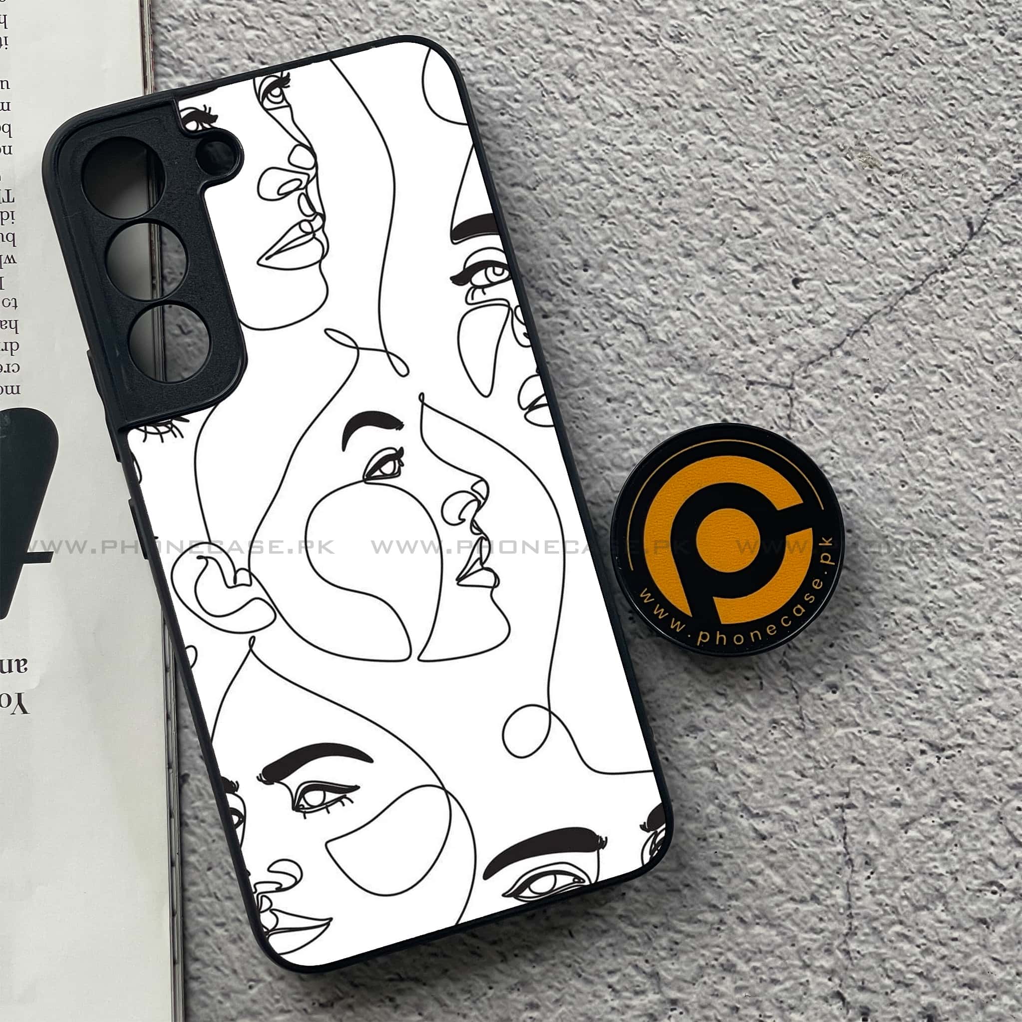 Samsung Galaxy S22 - Girls Line Art Series - Premium Metal Printed soft Bumper shock Proof Case