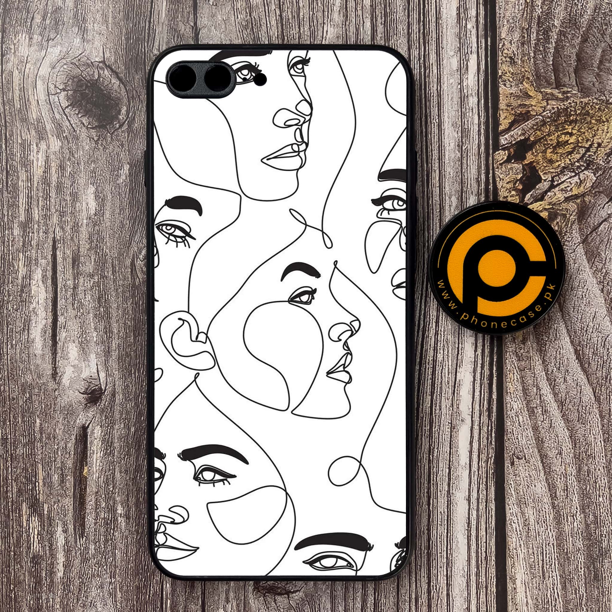 iPhone 7 Plus  - Girl Line Art Series - Premium Metal Printed soft Bumper shock Proof Case