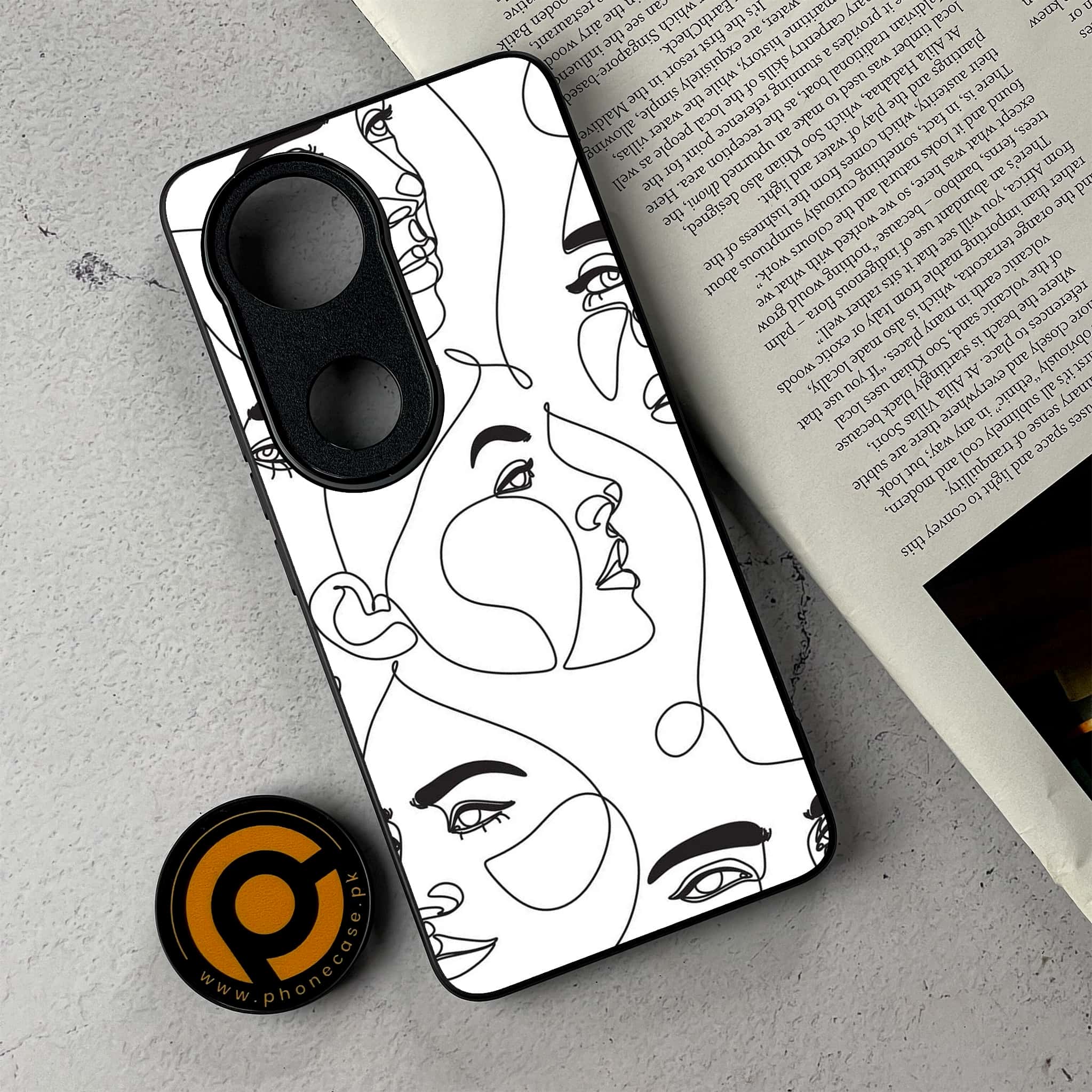 Vivo V50 - Girls Line Art Series - Premium Metal Printed Soft Bumper Shockproof Case