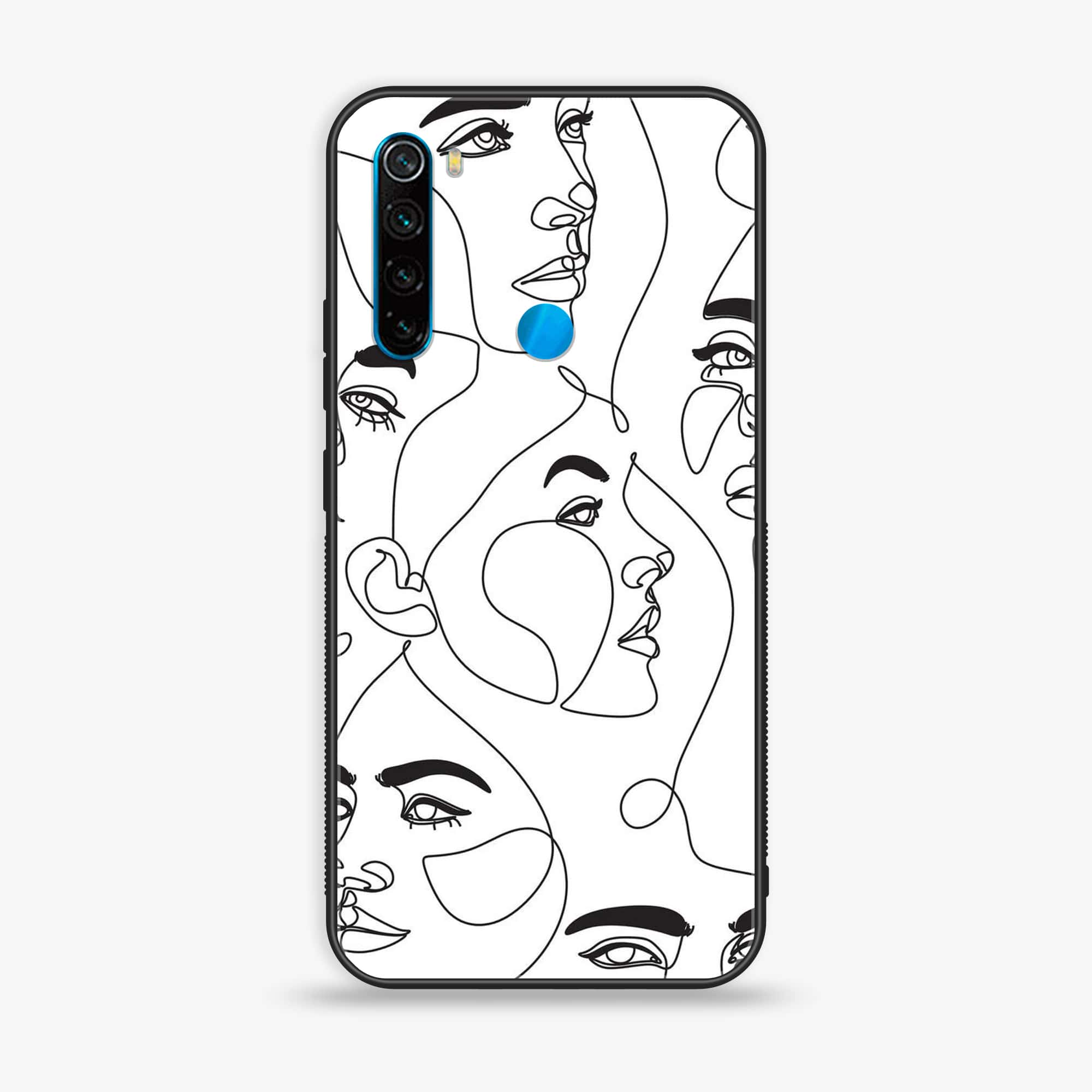 Redmi Note 8 - Girls Line Art Series - Premium Printed Glass soft Bumper shock Proof Case