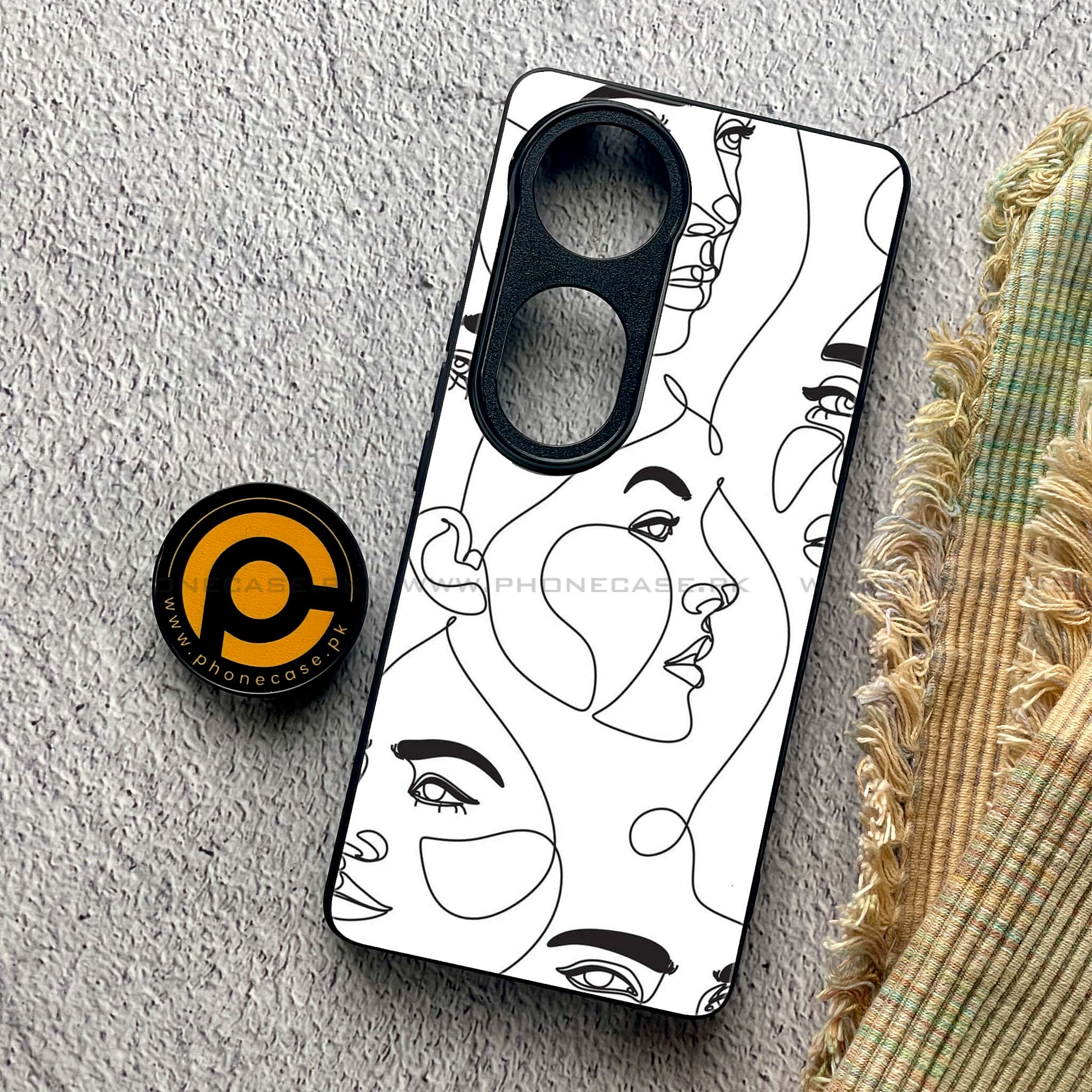 Vivo S19 Pro - Girls Line Art Series - Premium Metal Printed soft Bumper shock Proof Case