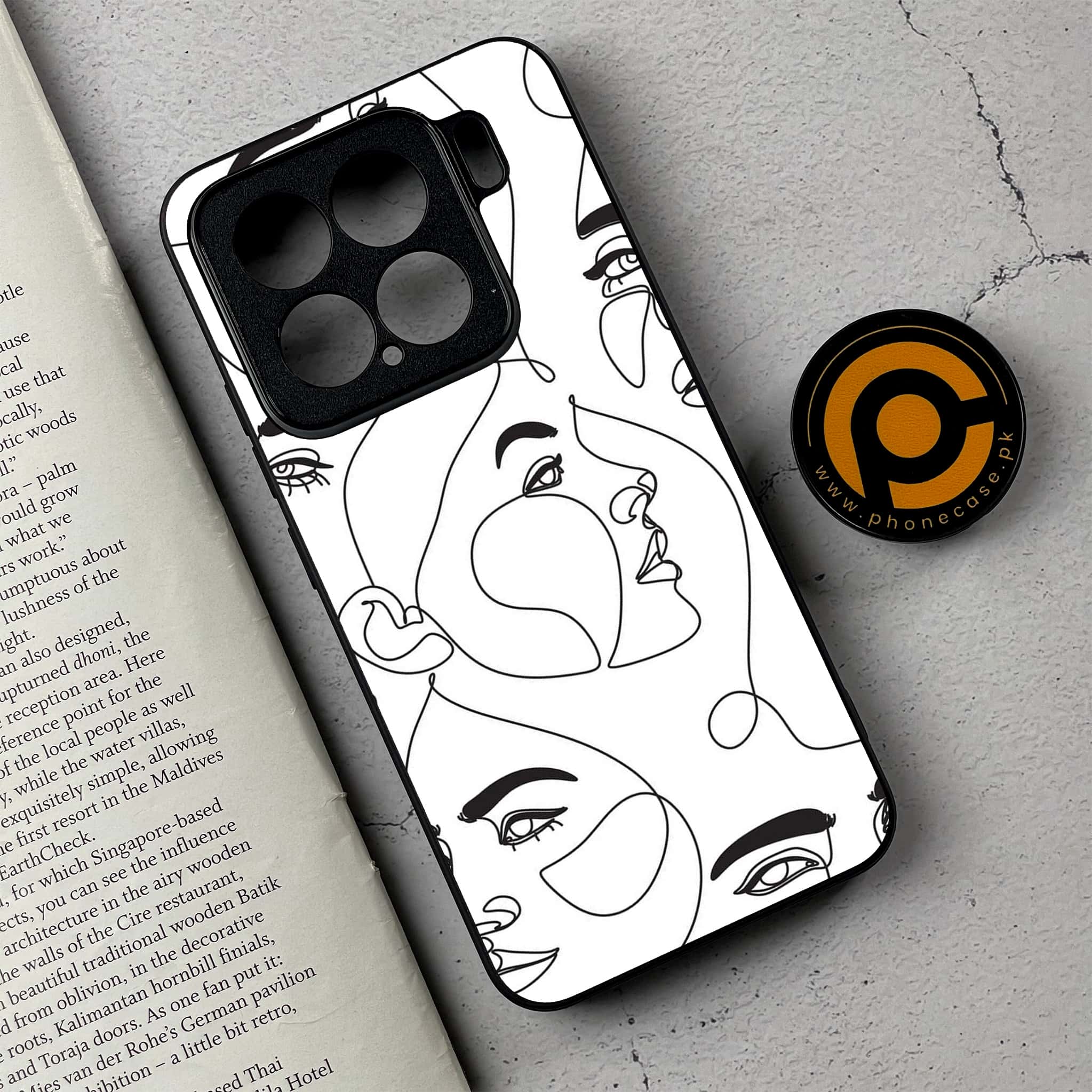 Xiaomi 15 - Girls Line Art Series - Premium Metal Printed soft Bumper shock Proof Case