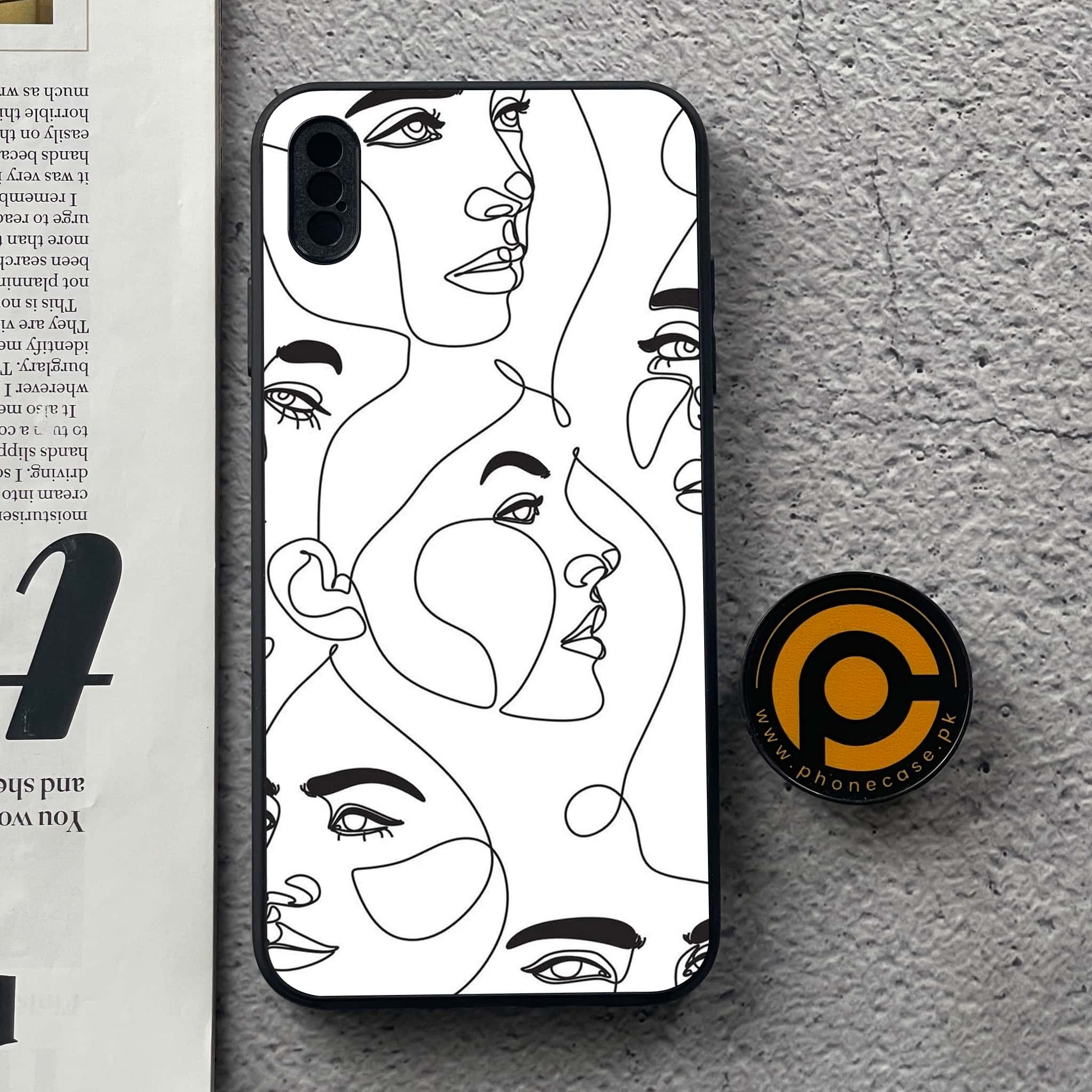 iPhone XS Max - Girls Line Art - Premium Metal Printed soft Bumper shock Proof Case