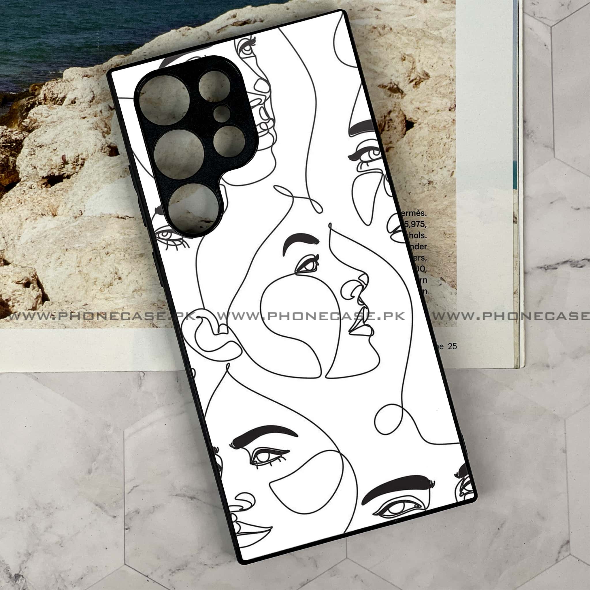 Samsung Galaxy S24 Ultra - Girls Line Art Series - Premium Metal Printed soft Bumper shock Proof Case