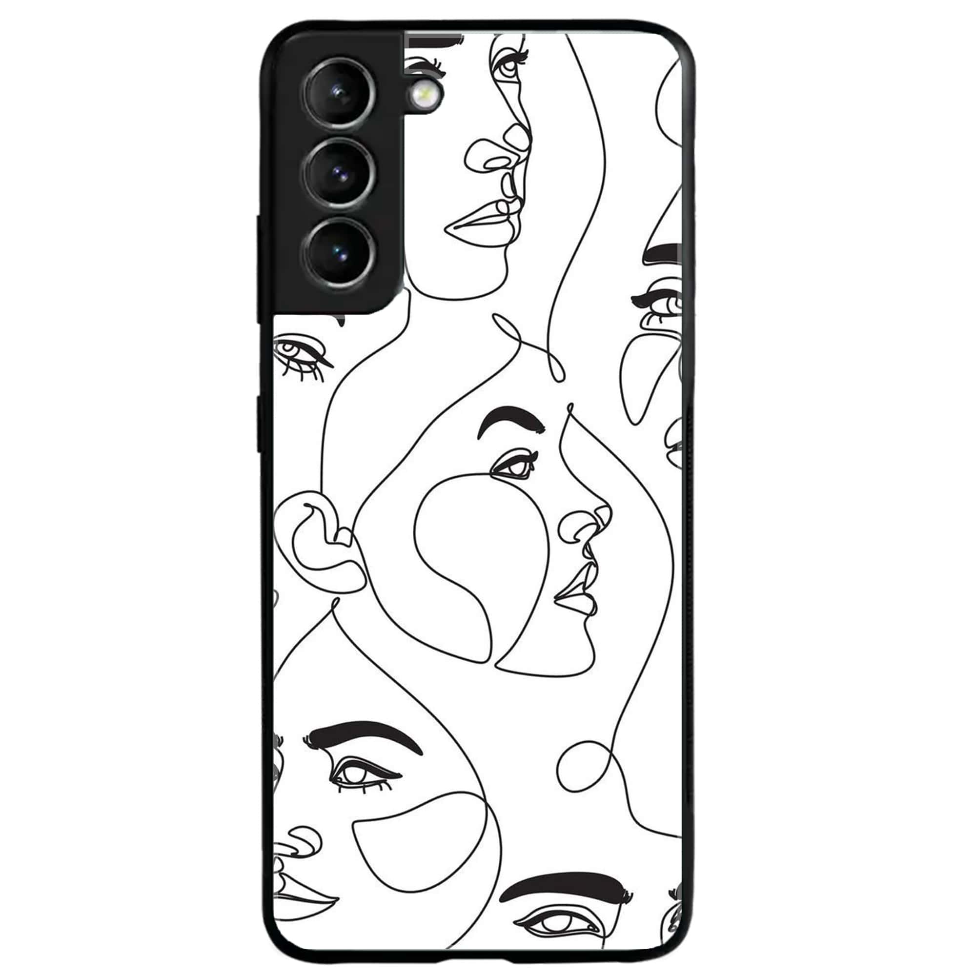 Samsung Galaxy S21 - Girl Line Art Series - Premium Printed Glass soft Bumper shock Proof Case