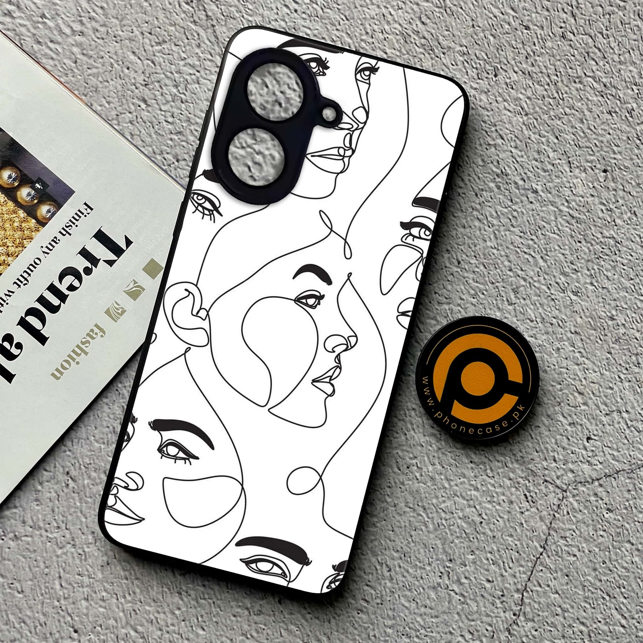 Xiaomi Redmi A5 - Girls Line Art Series - Premium Metal Printed soft Bumper shock Proof Case