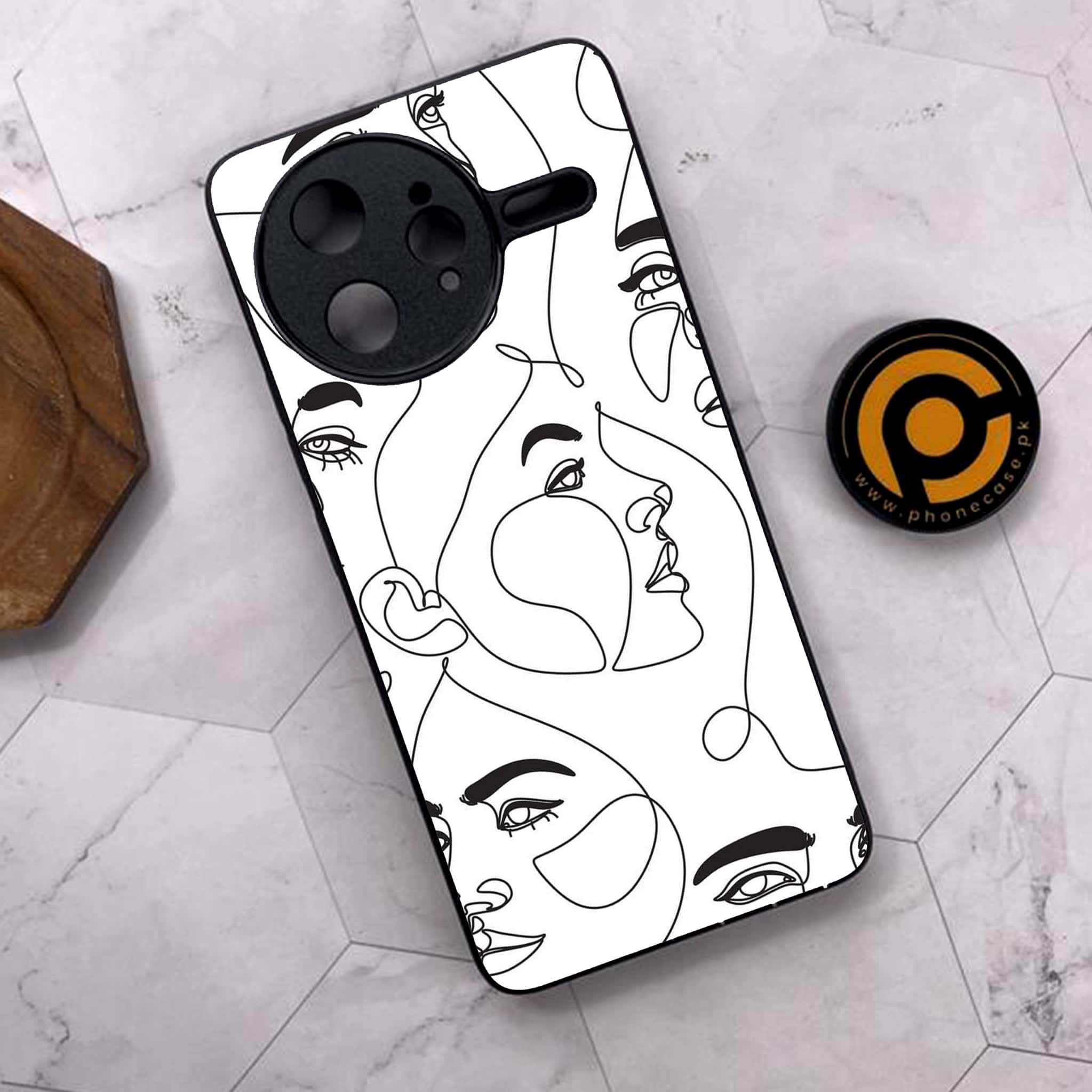 Xiaomi Poco F7 Ultra 5G - Girls Line Art Series - Premium Metal Printed soft Bumper shock Proof Case
