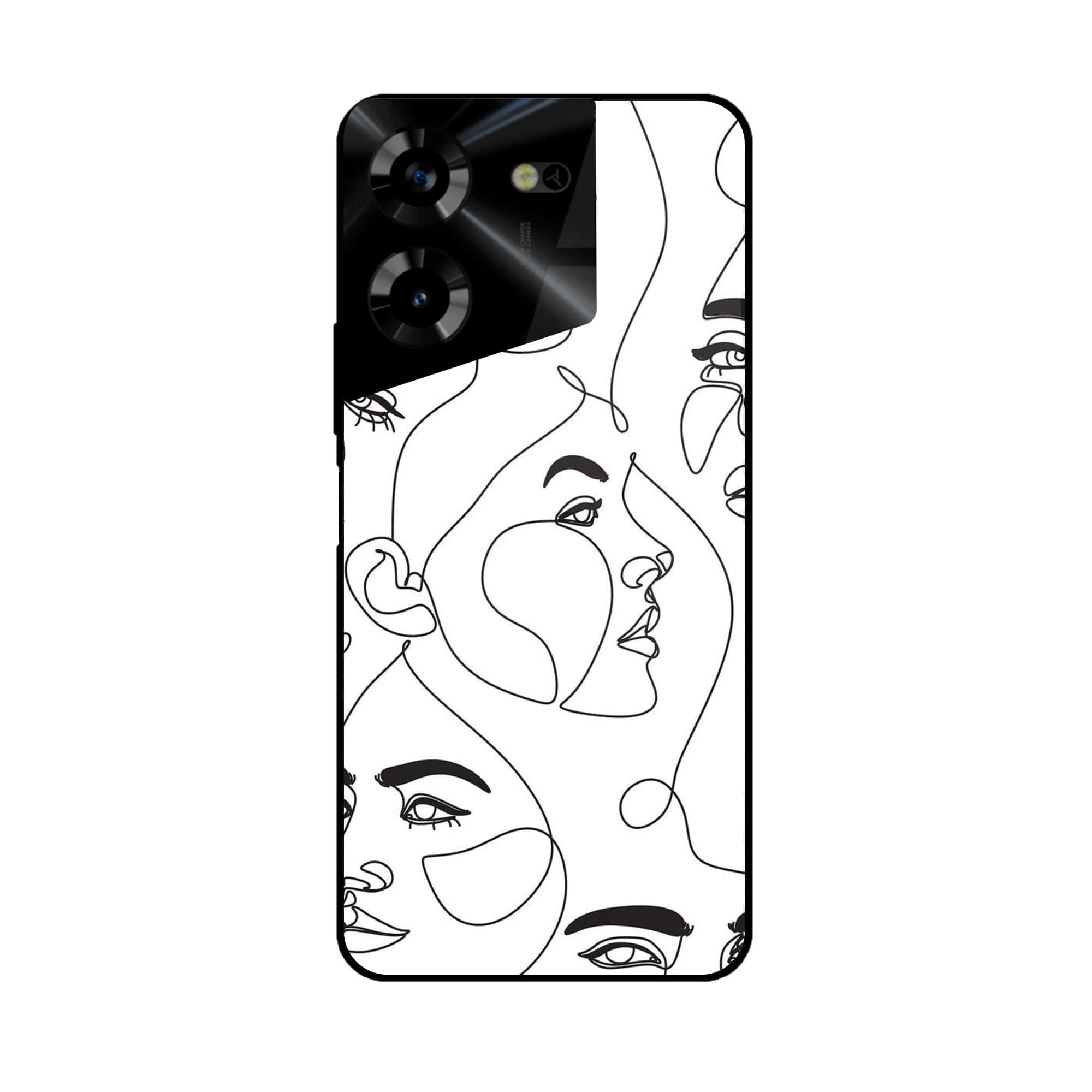 Tecno Pova 5 Pro - Girl Line Art - Premium Printed Glass soft Bumper shock Proof Case