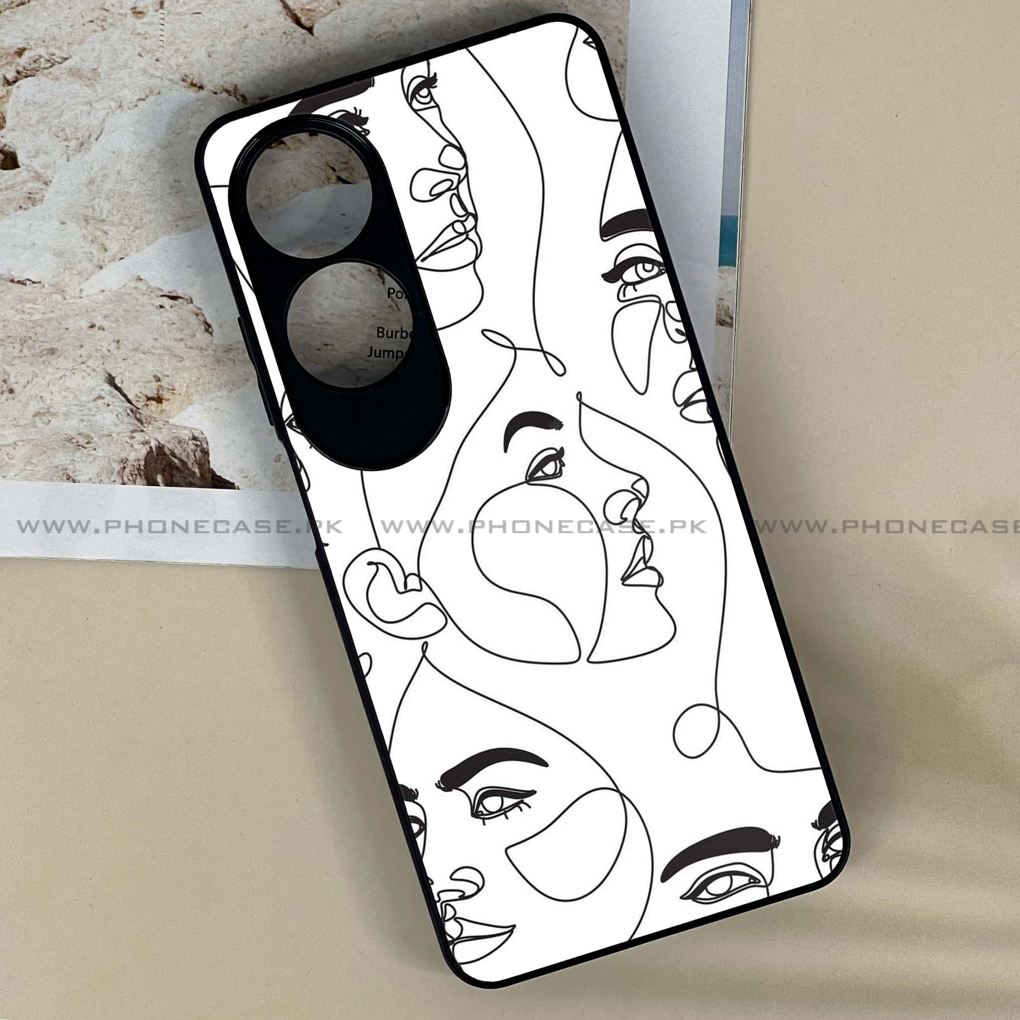 Oppo A60 - Girls Line Art Series - Premium Printed Metal soft Bumper shock Proof Case