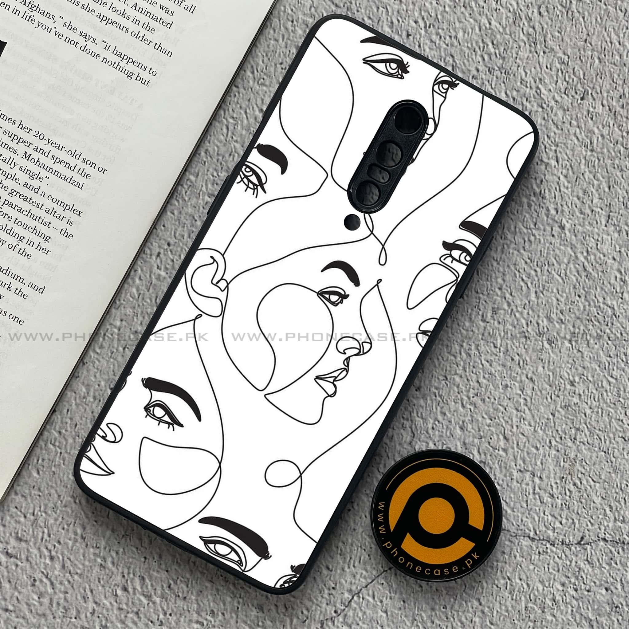OnePlus 7 Pro - Girls Line Art Series - Premium Printed Glass soft Bumper shock Proof Case