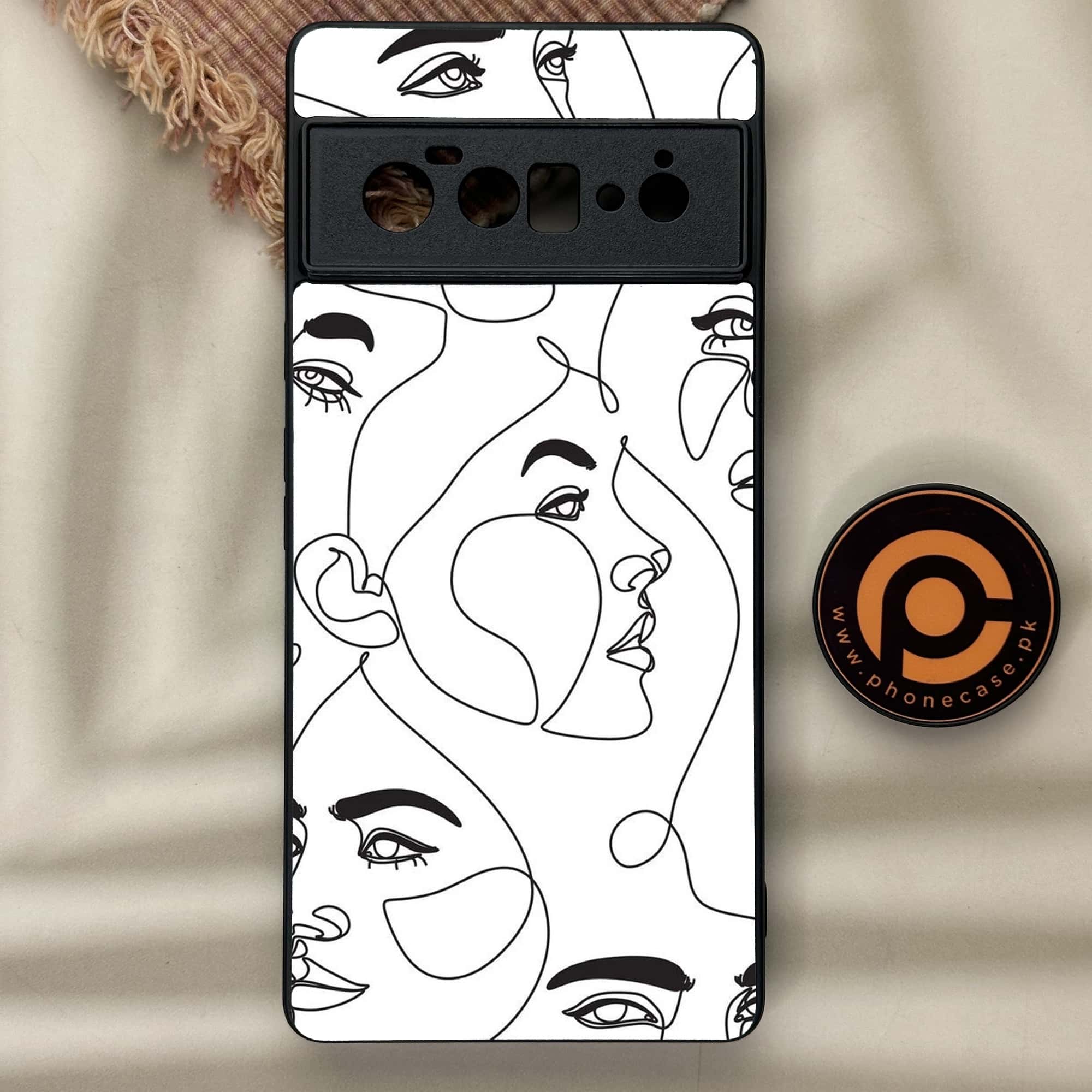 Google Pixel 6 Pro - Girls Line Art Series - Premium Metal Printed soft Bumper Shock Proof Case