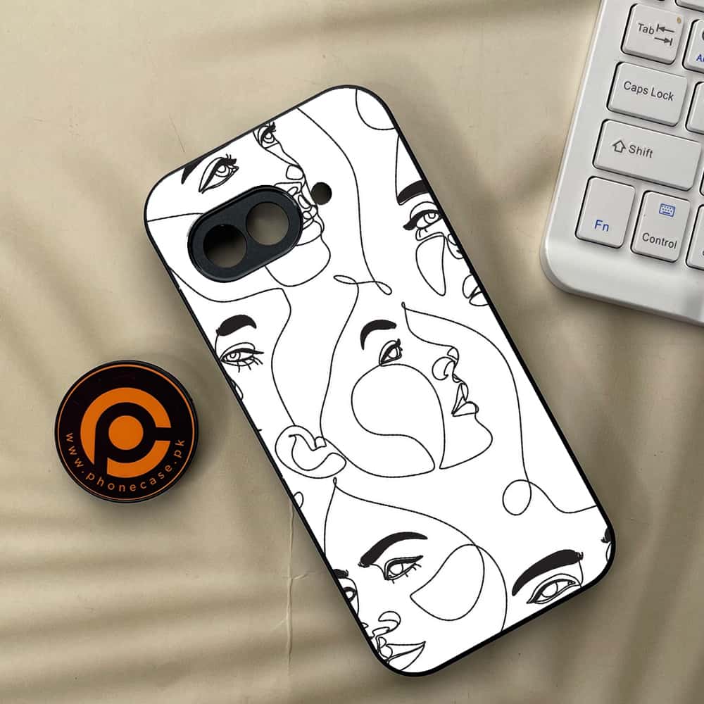 Google Pixel 9a - Girls Line Art Series - Premium Metal Printed soft Bumper Shock Proof Case