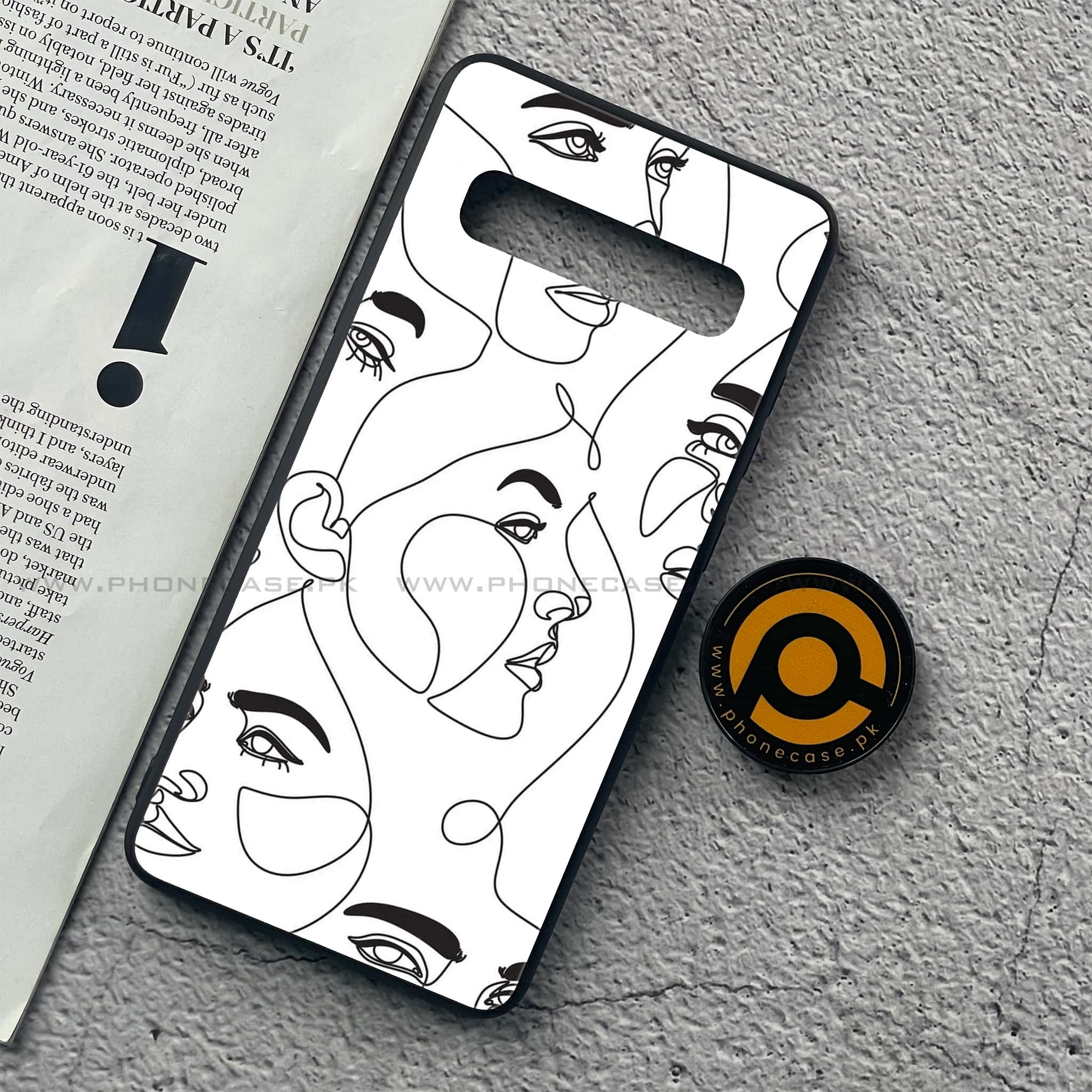 Samsung Galaxy S10 5G - Girl line Art Series - Premium Printed Glass soft Bumper shock Proof Case