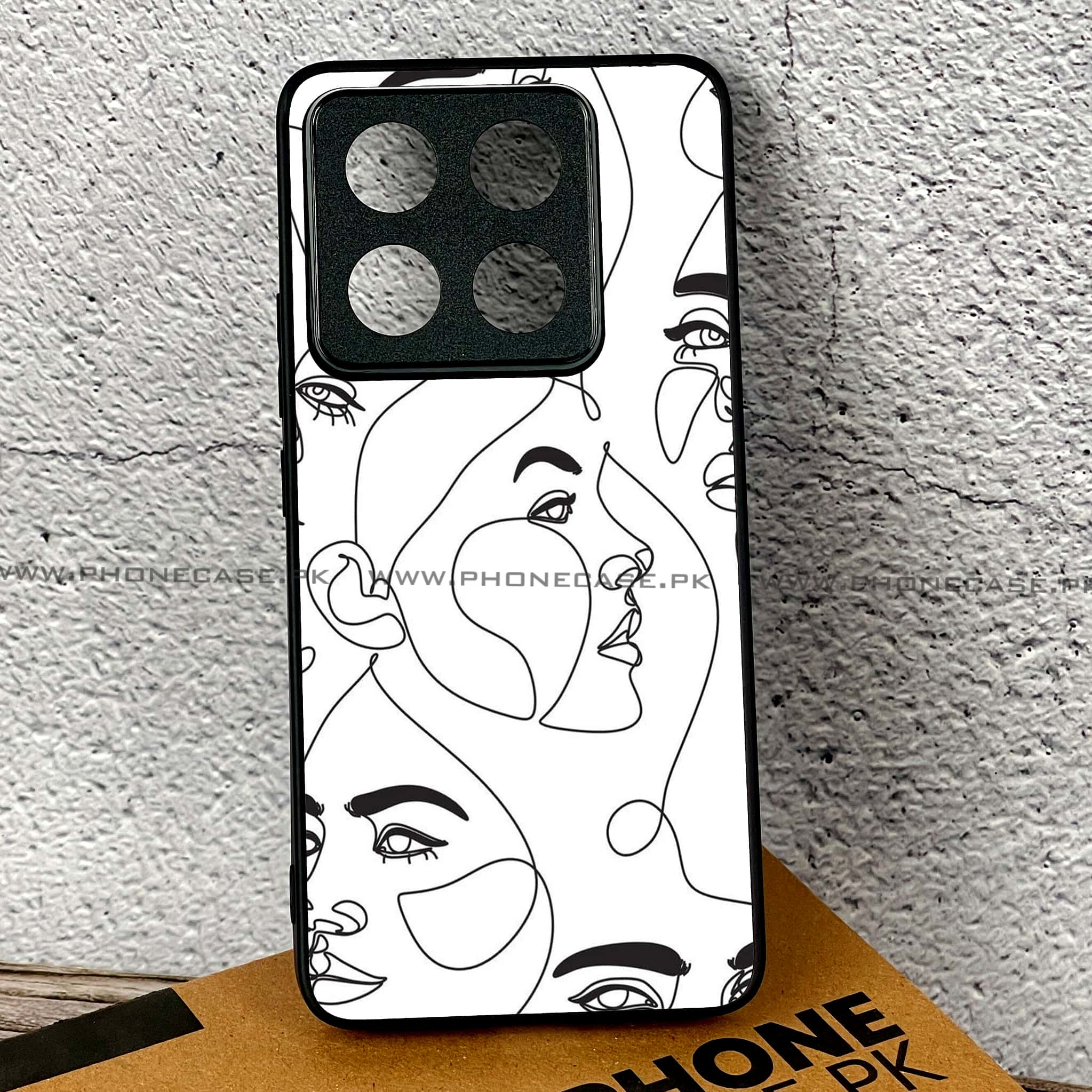 Xiaomi 14T - Girls Line Art Series - Premium Printed Glass soft Bumper shock Proof Case