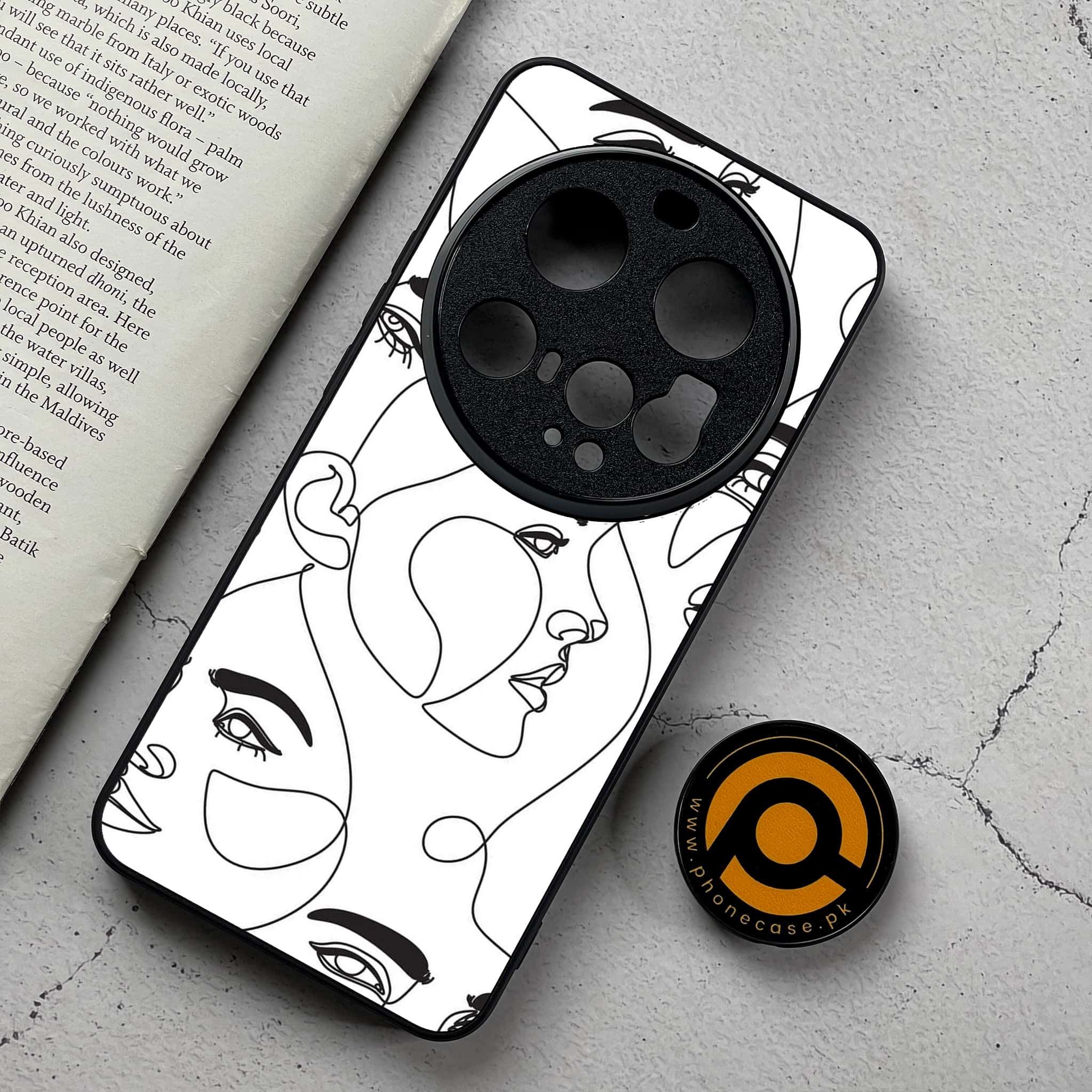 Xiaomi 15 Ultra - Girls Line Art Series - Premium Metal Printed Soft Bumper Shockproof Case
