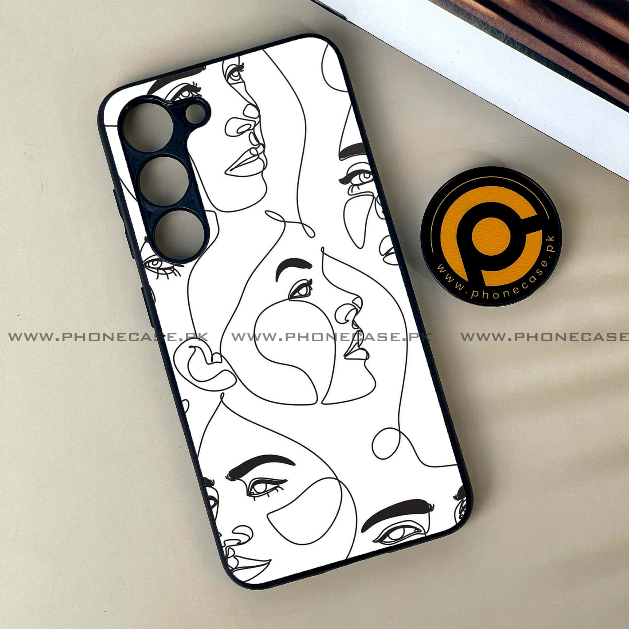 Samsung Galaxy S23 - Girls Line Art Series - Premium Printed Glass soft Bumper shock Proof Case