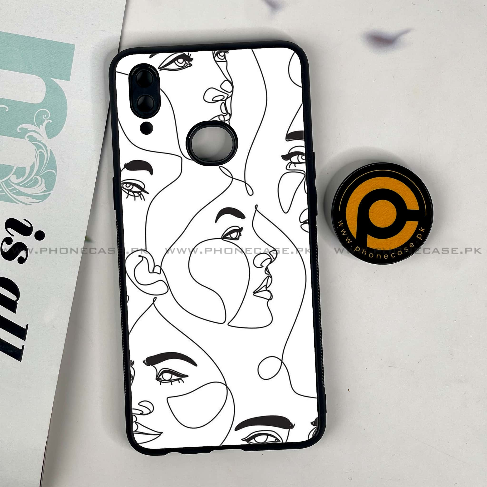 Galaxy A10s - Girls Line Art Series - Premium Printed Glass soft Bumper shock Proof Case