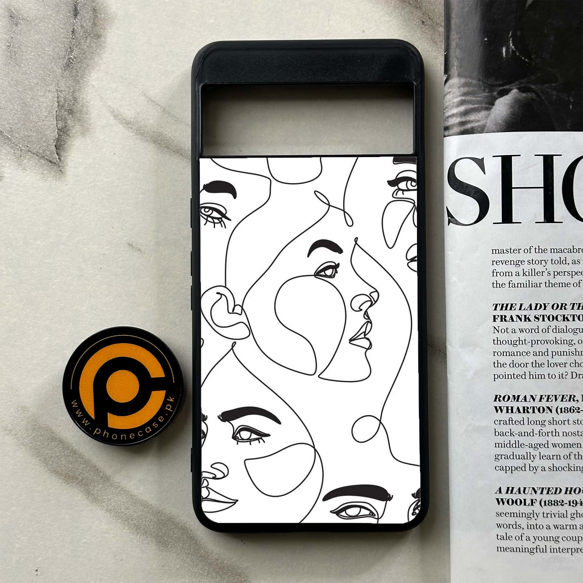 Google Pixel 8 Pro - Girls Line Art Series - Premium Printed Glass soft Bumper shock Proof Case