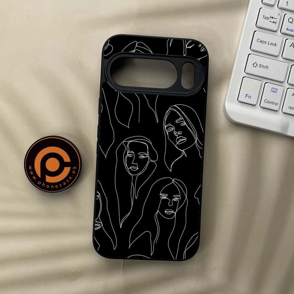 Google Pixel 10  - Girls Line Art Series - Premium Metal Printed soft Bumper Shockof Case