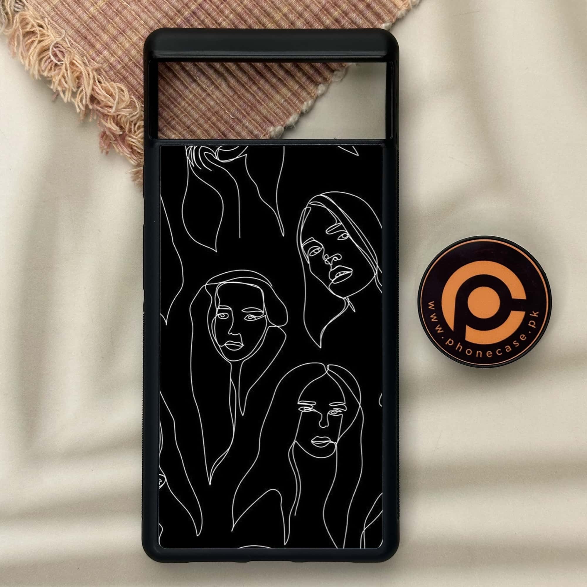 Google Pixel 6 - Girls Line Art Series - Premium Metal Printed soft Bumper Shock Proof Case